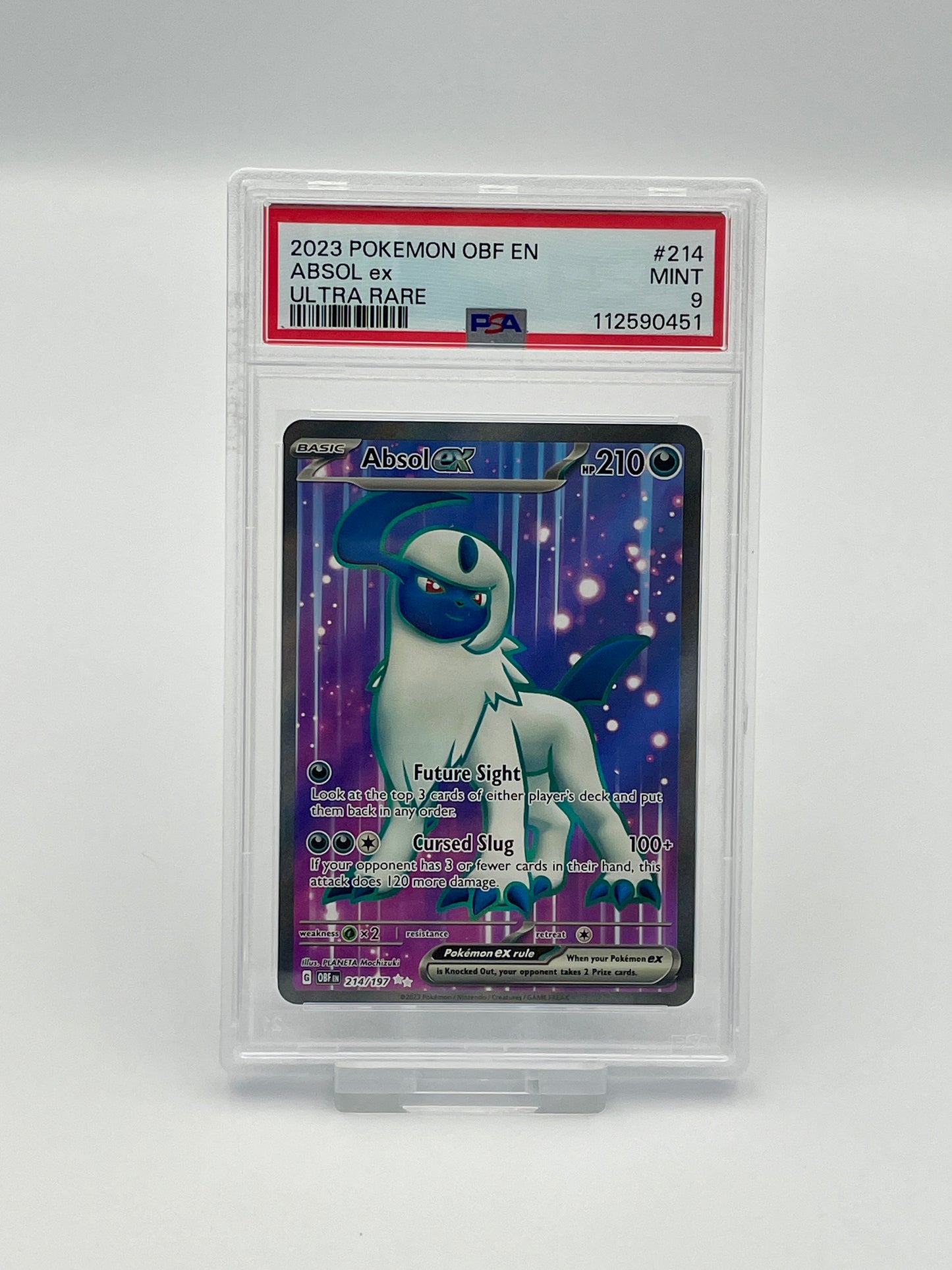 Absol #214 Ultra Rare - Obsidian Flames - PSA 9
