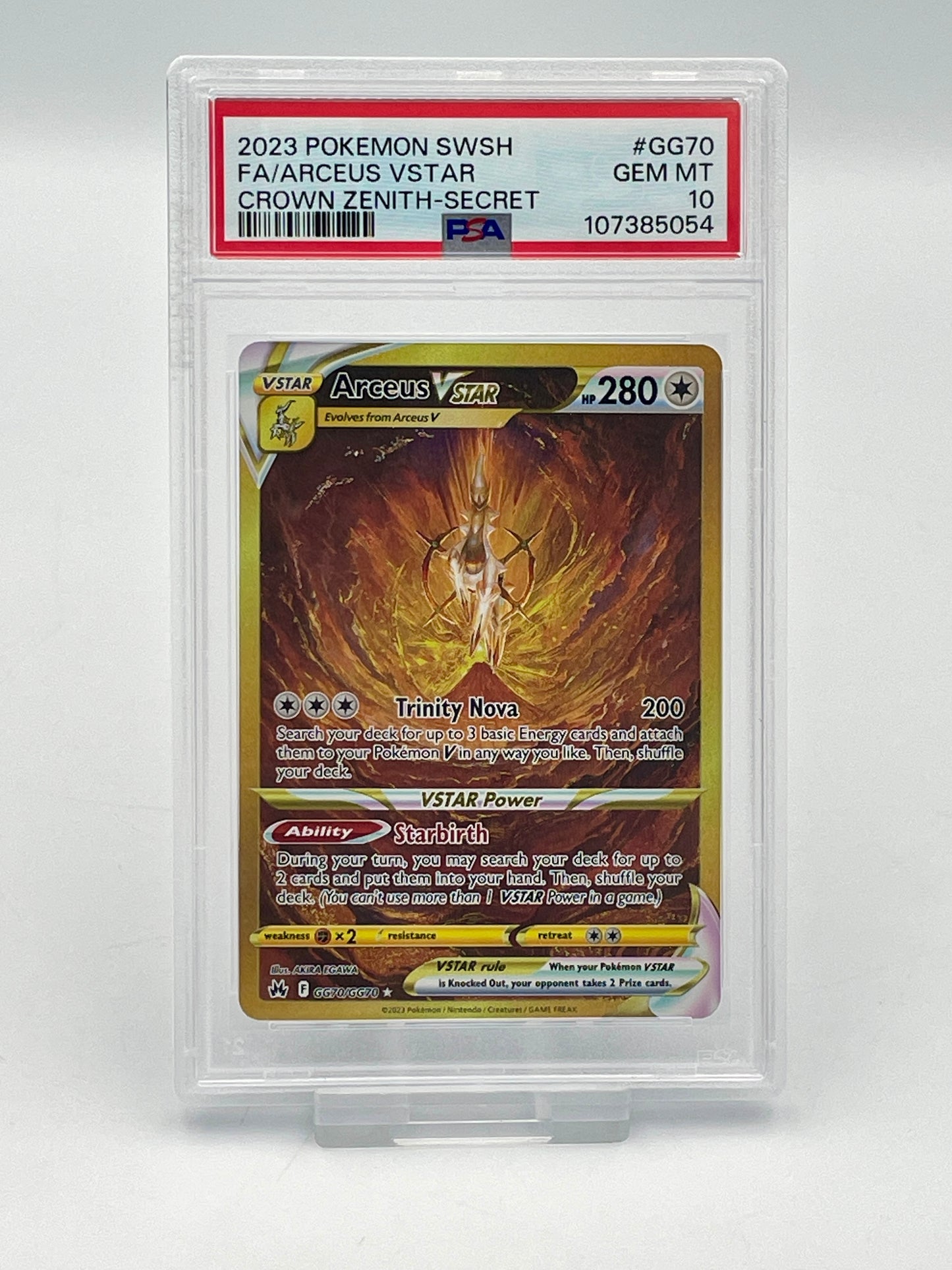 Arceus VSTAR #GG70 Gold Secret Rare - Crown Zenith - PSA 10