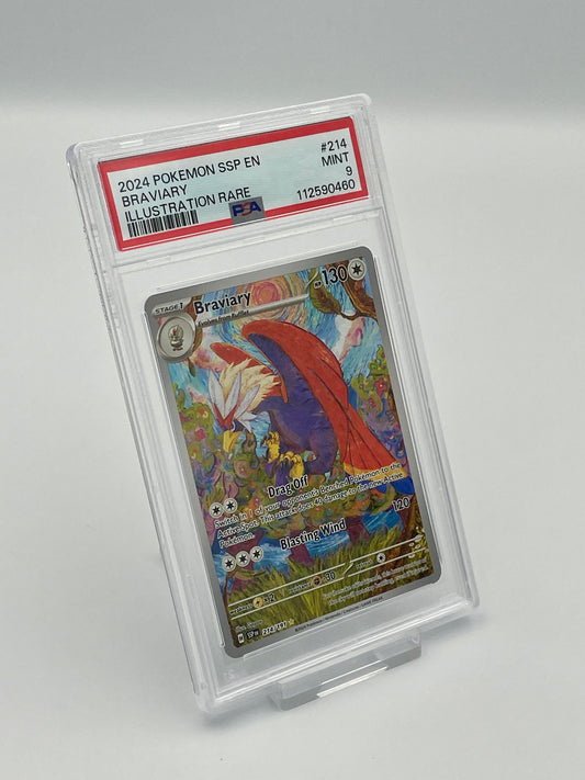 Braviary #214 Illustration Rare - Surging Sparks - PSA 9
