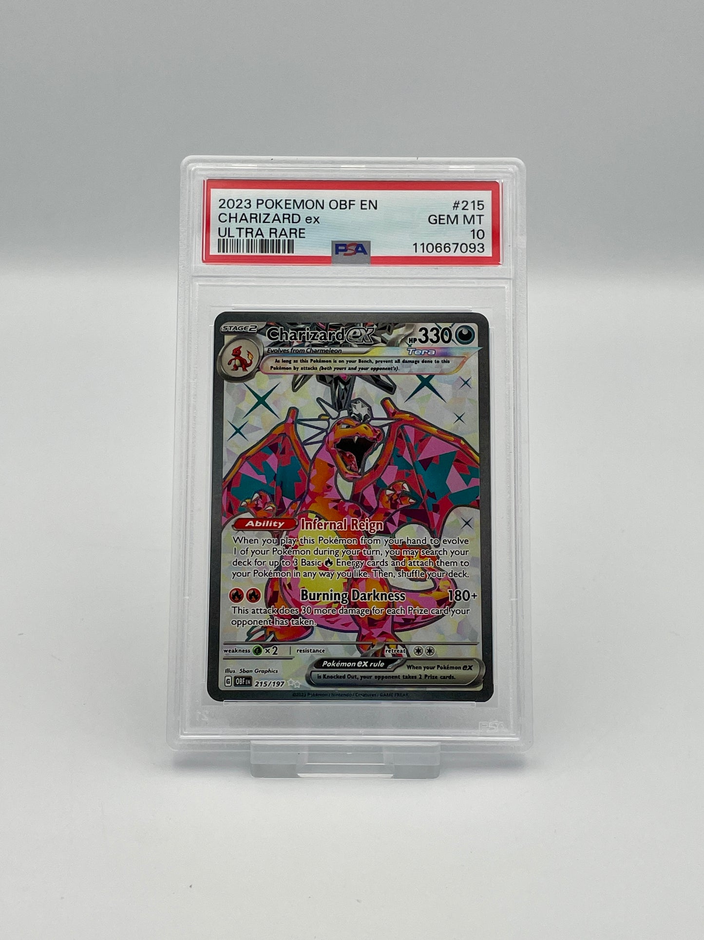 Charizard ex #215 Ultra Rare – Obsidian Flames – PSA 10
