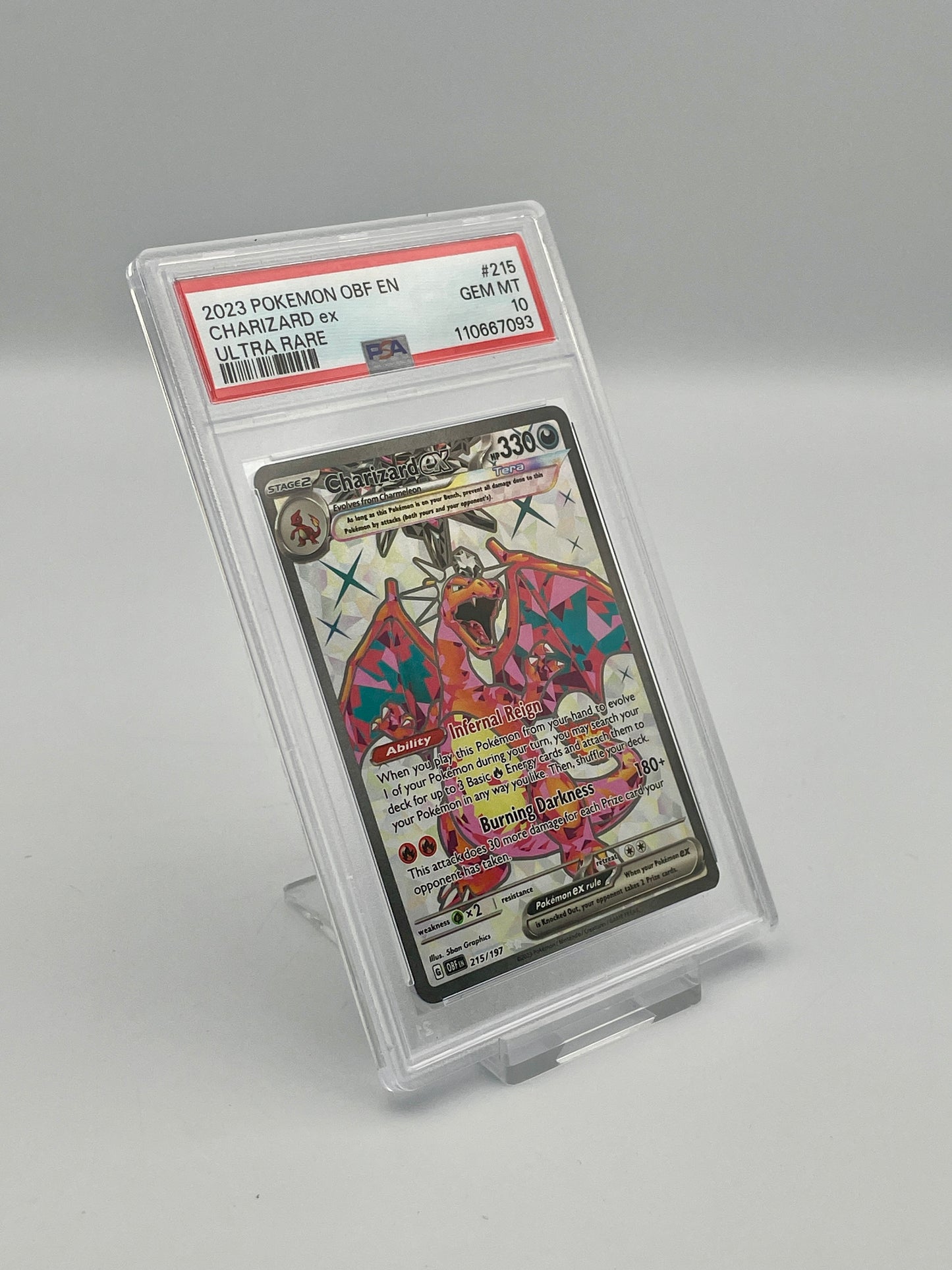 Charizard ex #215 Ultra Rare – Obsidian Flames – PSA 10