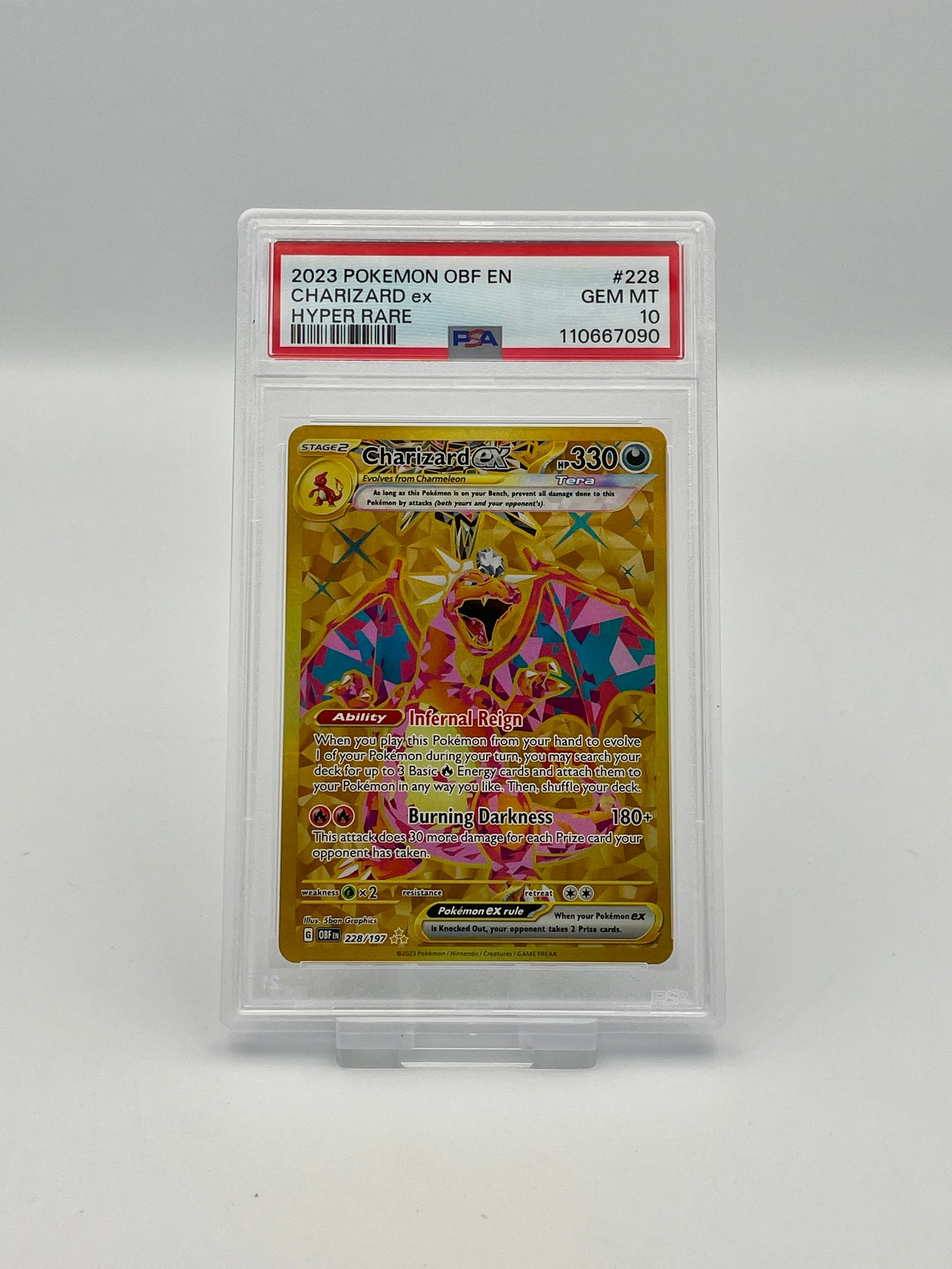 Charizard ex #228 Hyper Rare – Obsidian Flames – PSA 10
