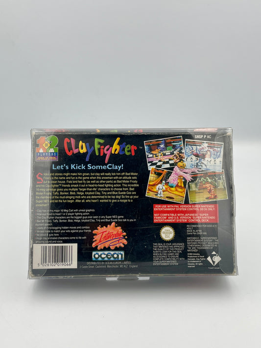 Clay Fighters SNES Game Complete in Box (PAL)