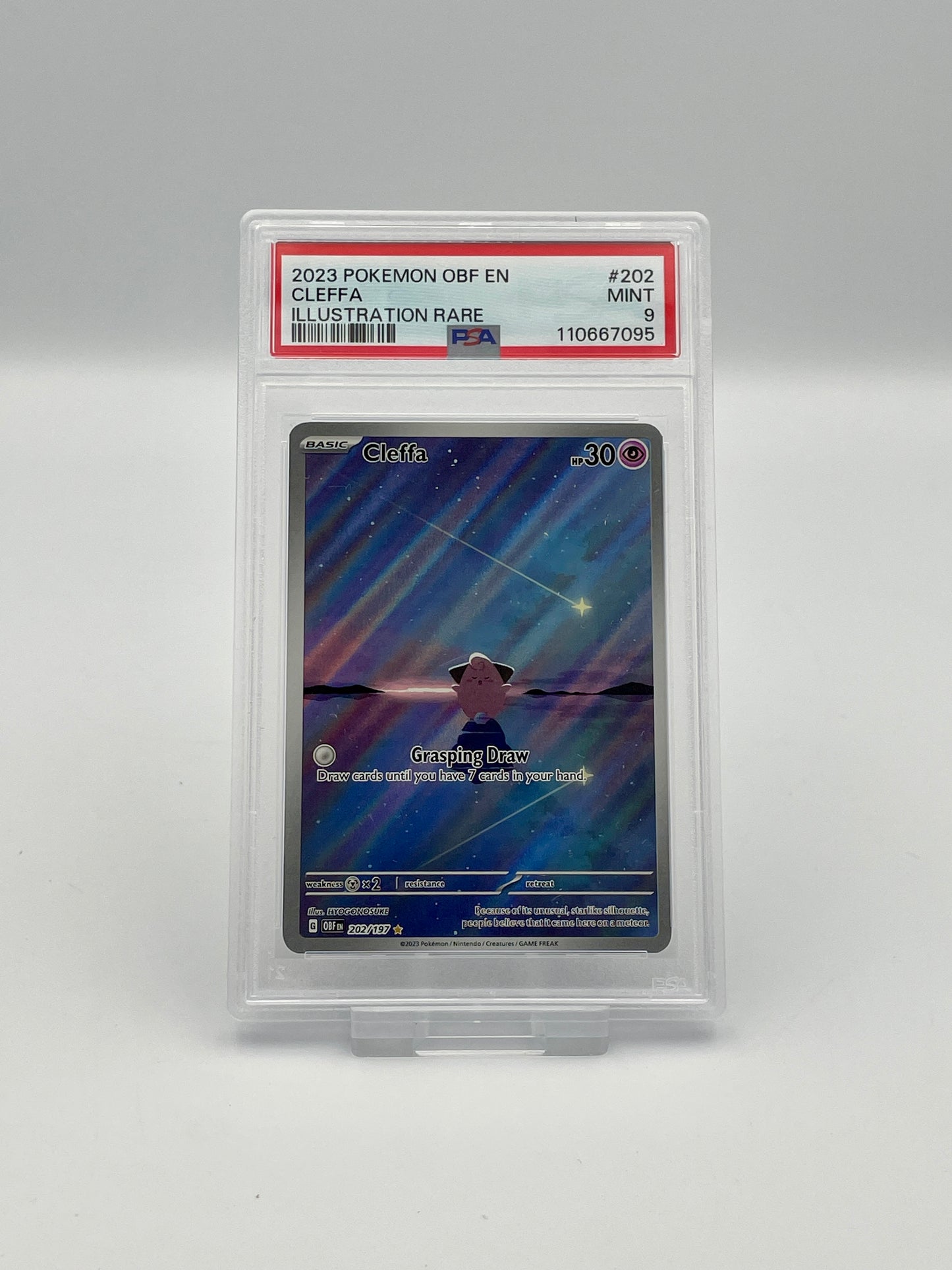 Cleffa #202 Illustration Rare – Obsidian Flames – PSA 9
