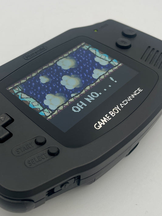 Black Game Boy Advance on a white background