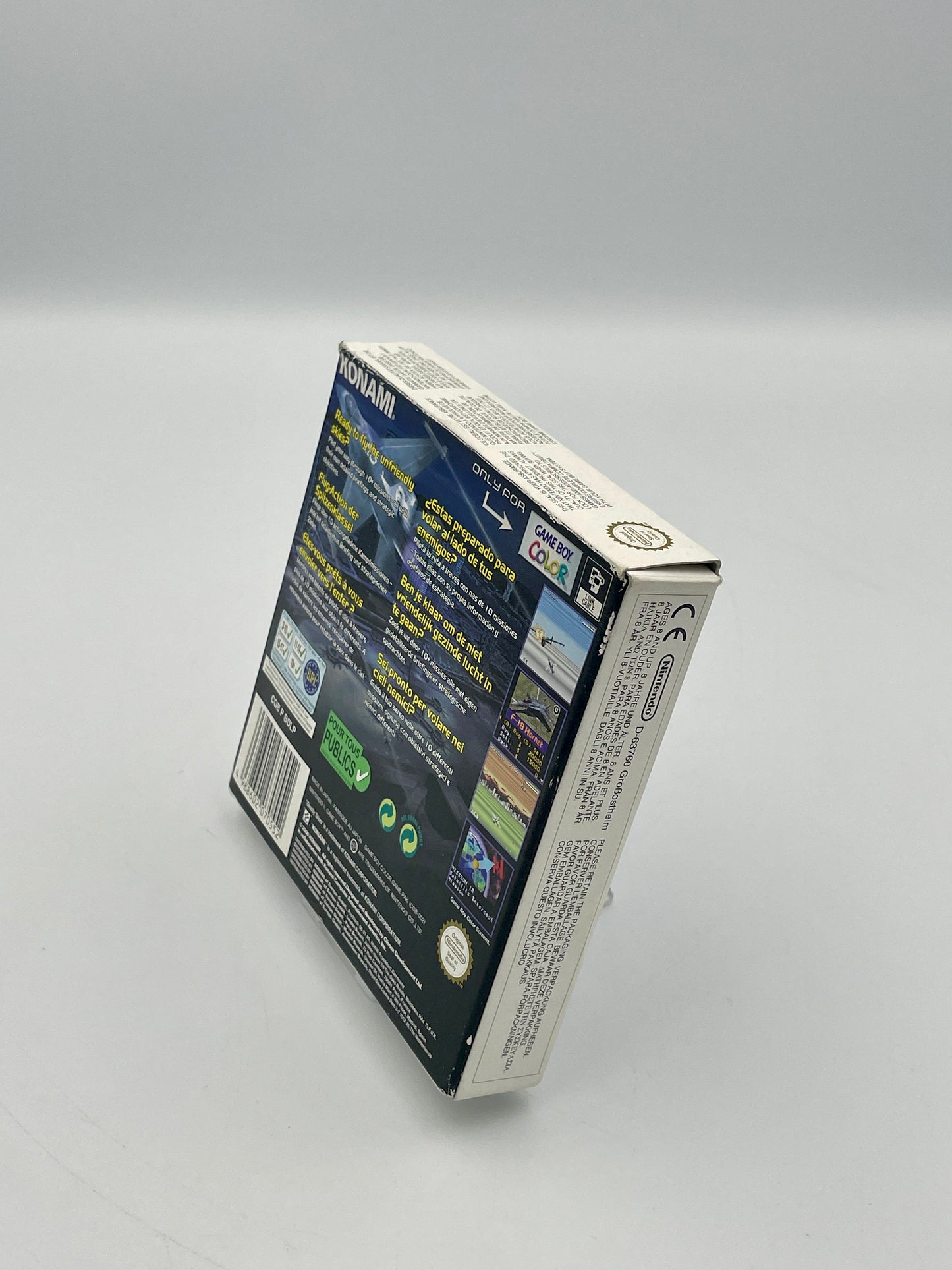 Product packaging box on a gray background