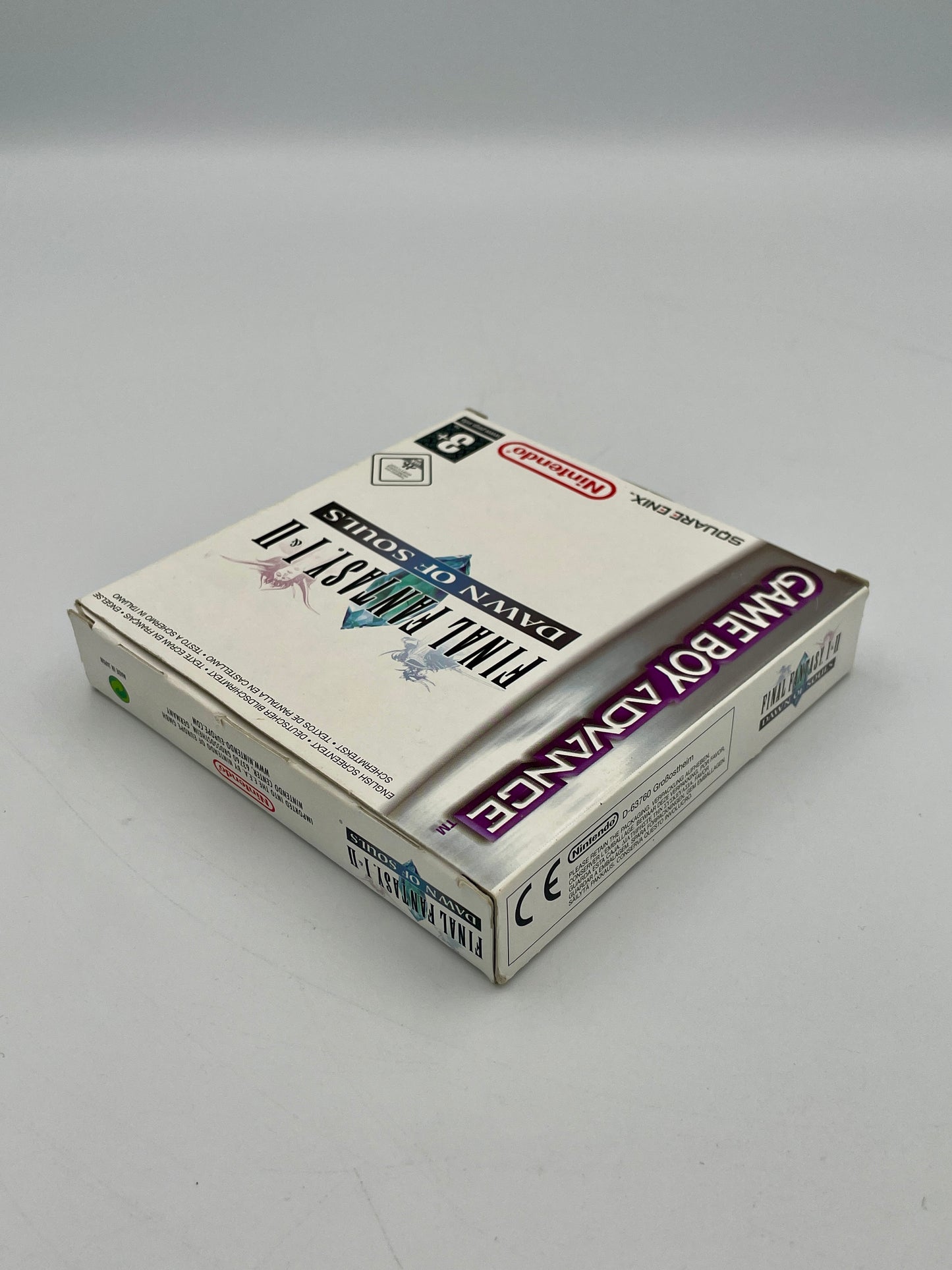 Game boy advance game case on a gray background