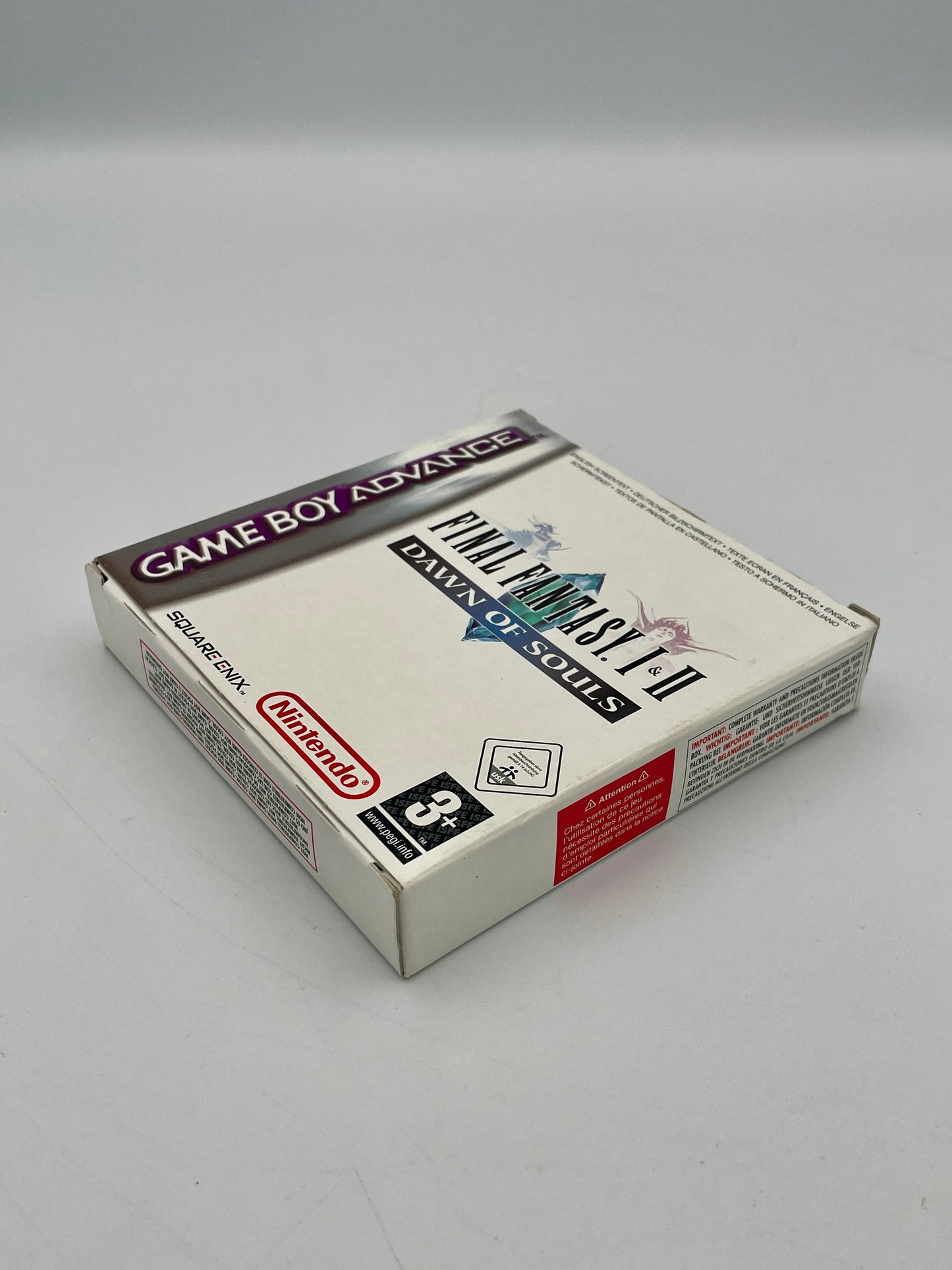Game Boy Advance game cartridge packaging on a gray background