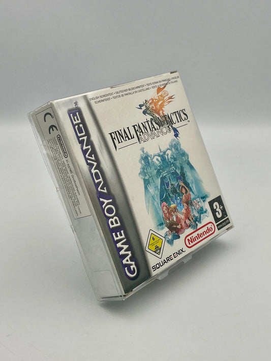 Game Boy Advance cartridge of 'Final Fantasy Tactics' on a gray background