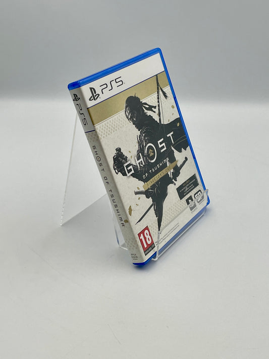 PlayStation 5 game disc with 'Ghost' cover art on a white background