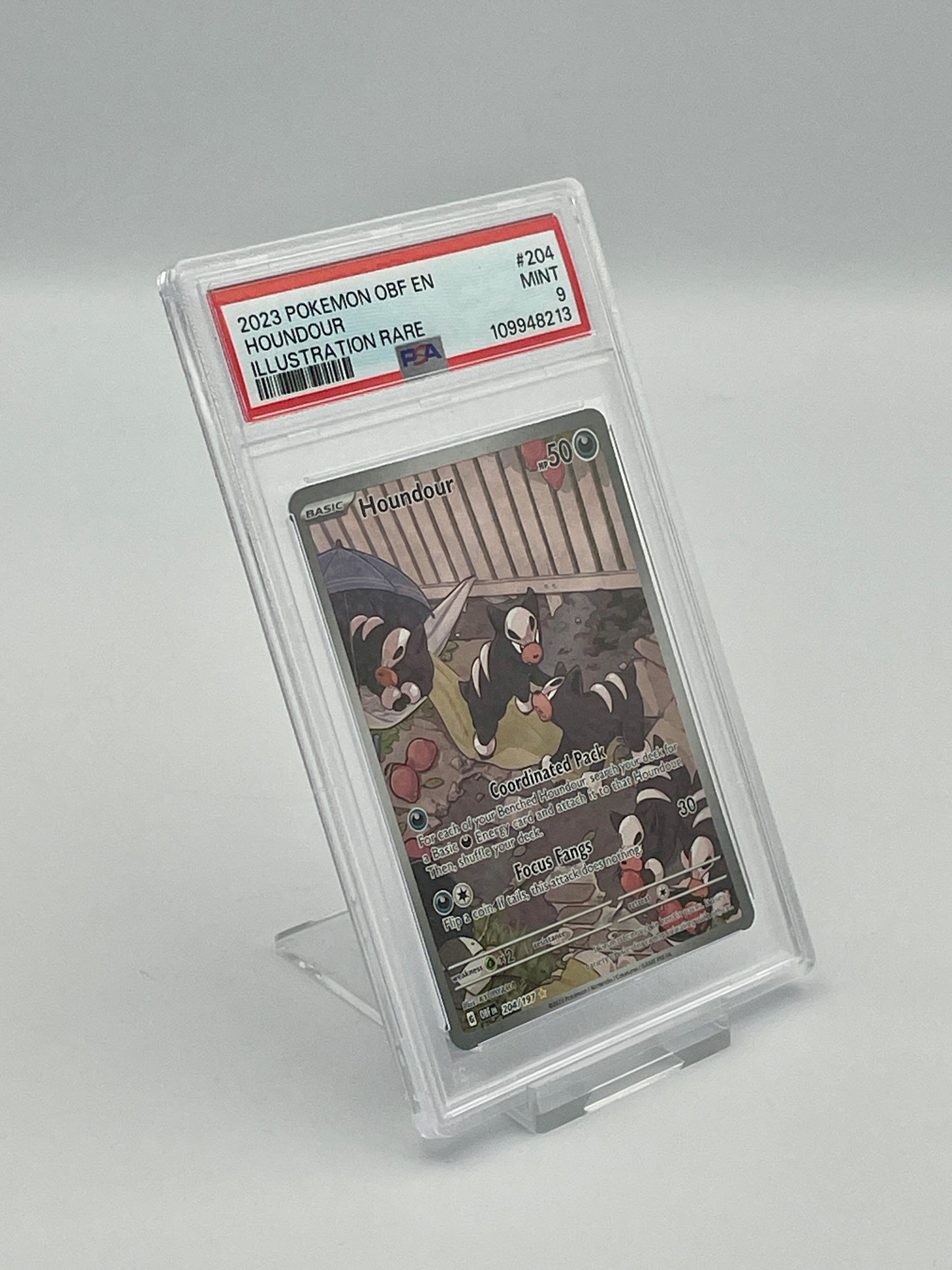 Houndour #204 Illustration Rare – Obsidian Flames – PSA 9
