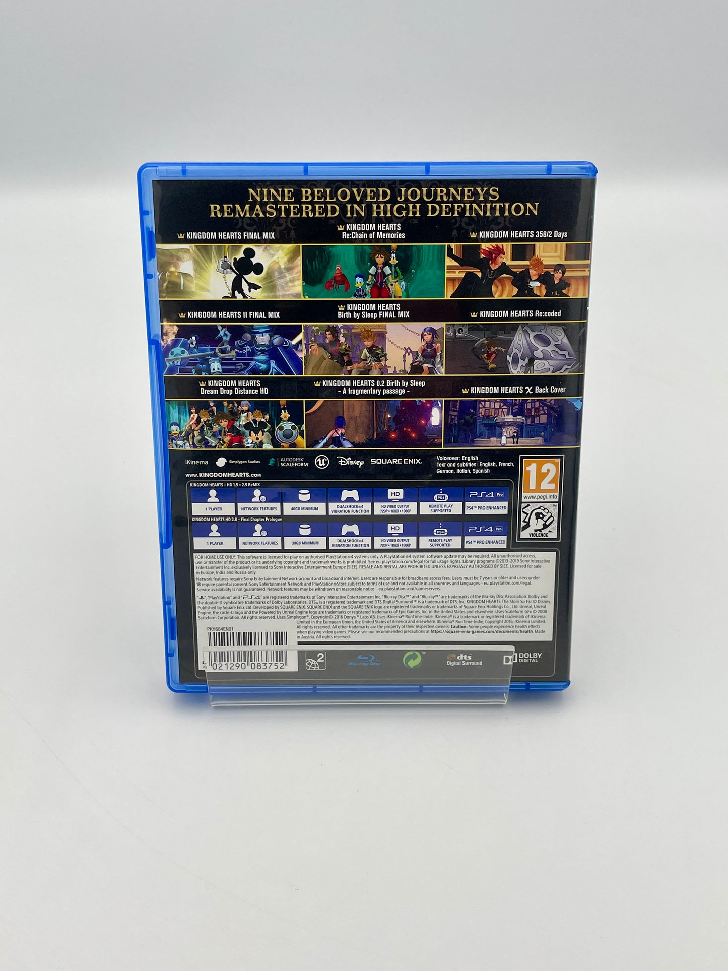 Blu-ray box with multiple game covers on a gray background