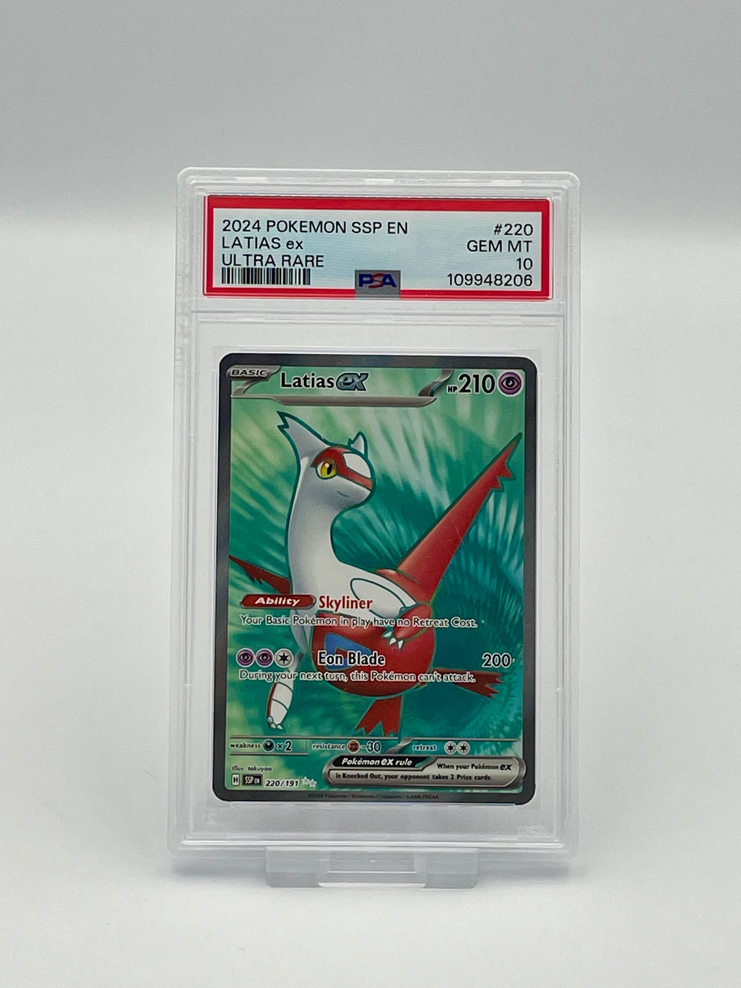 Latias Ex #220 Ultra Rare – Surging Sparks – PSA 10