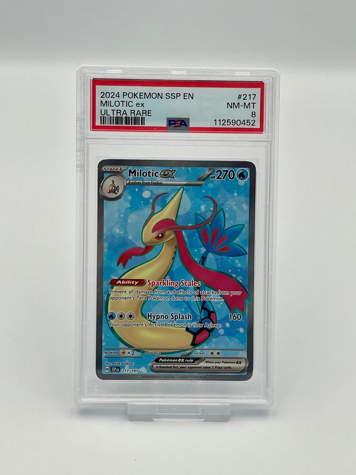 Milotic Ex #217 Ultra Rare - Surging Sparks - PSA 8