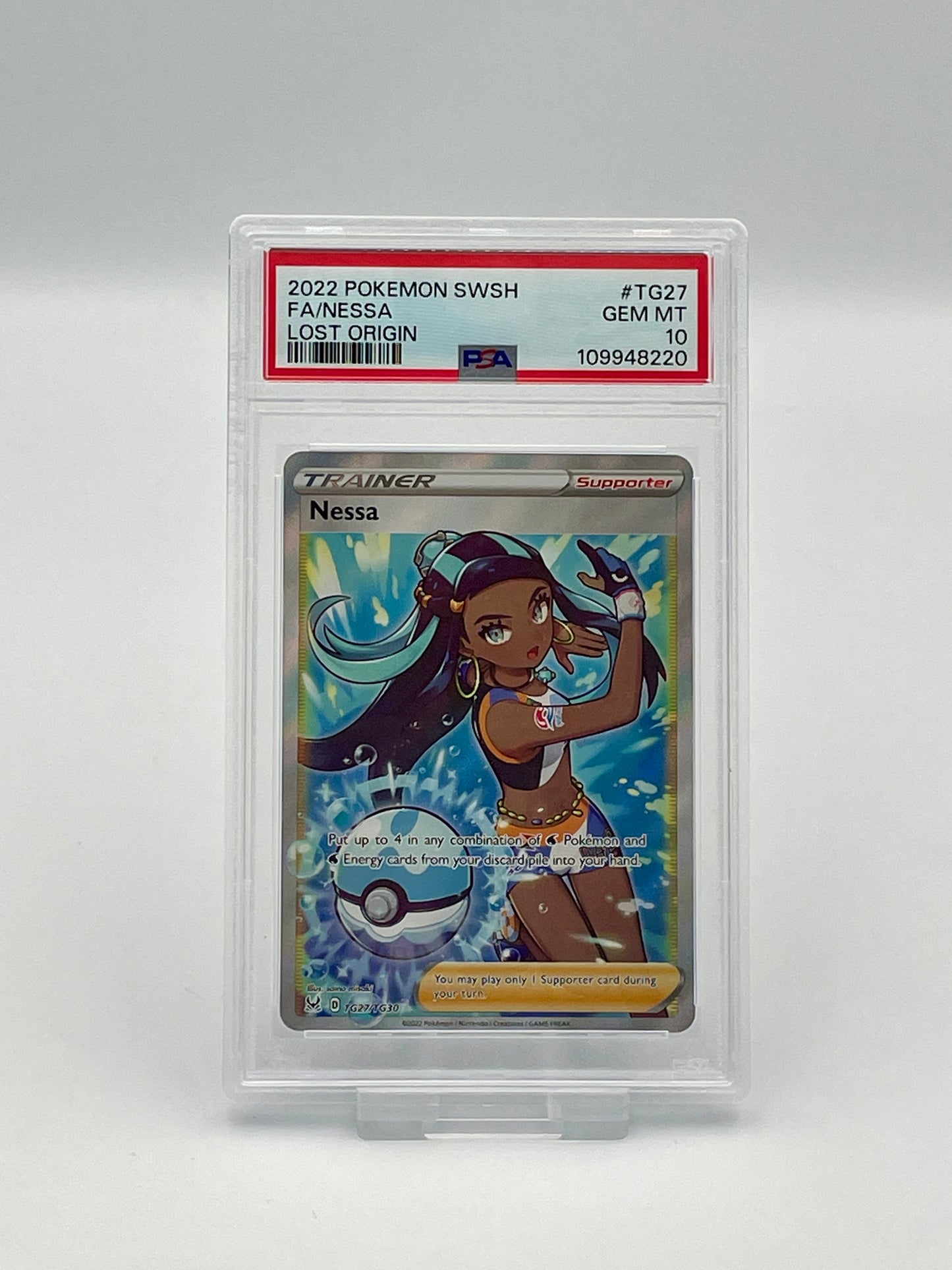 Nessa #TG27 Trainer Full Art – Lost Origin – PSA 10
