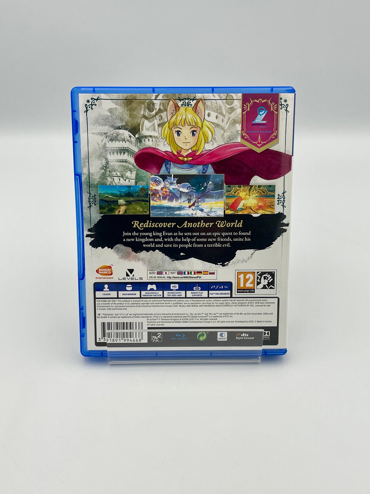 Blu-ray disc case with anime character and promotional text on a white background