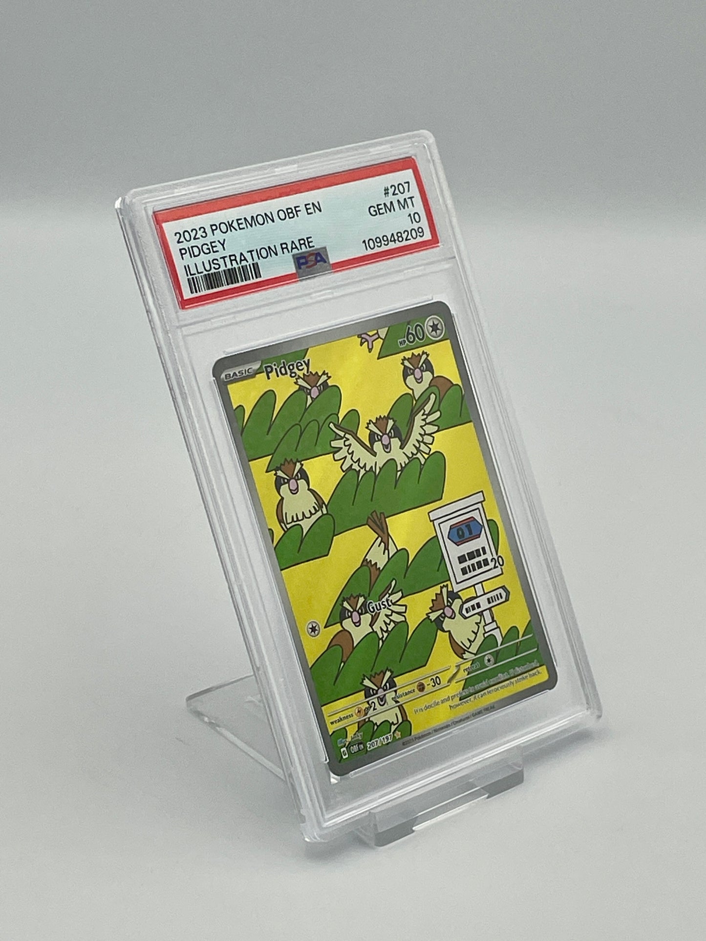 Pidgey #207 Illustration Rare – Obsidian Flames – PSA 10
