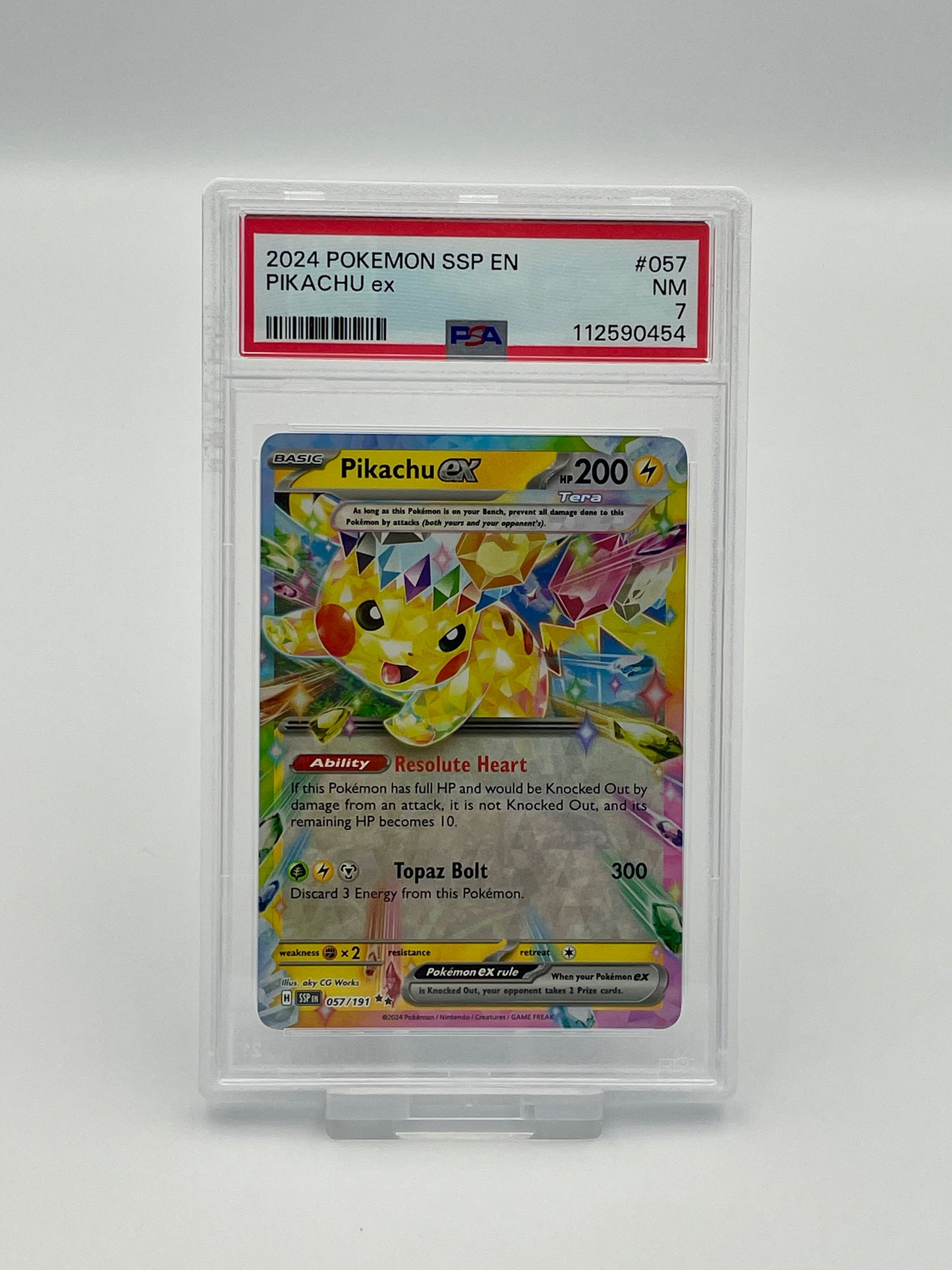 Pikachu Ex #057 - Surging Sparks - PSA 7