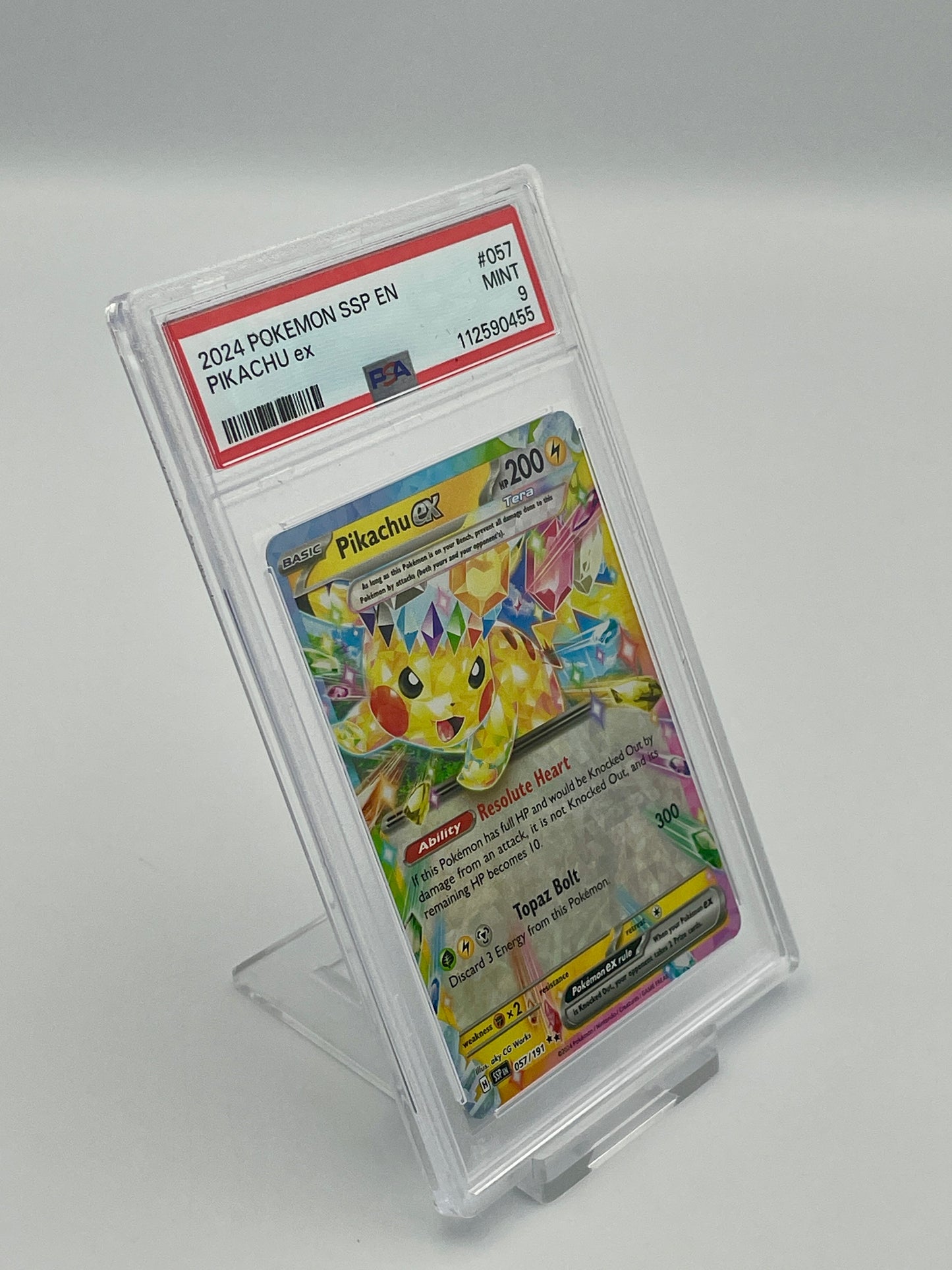 Pikachu Ex #057 - Surging Sparks - PSA 9