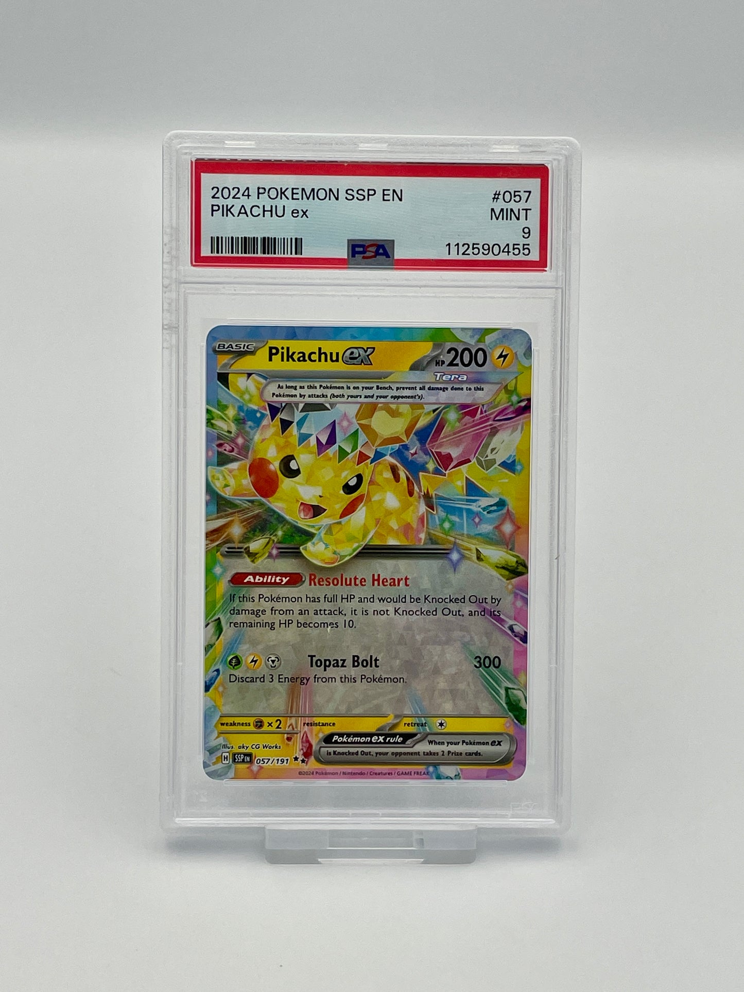 Pikachu Ex #057 - Surging Sparks - PSA 9