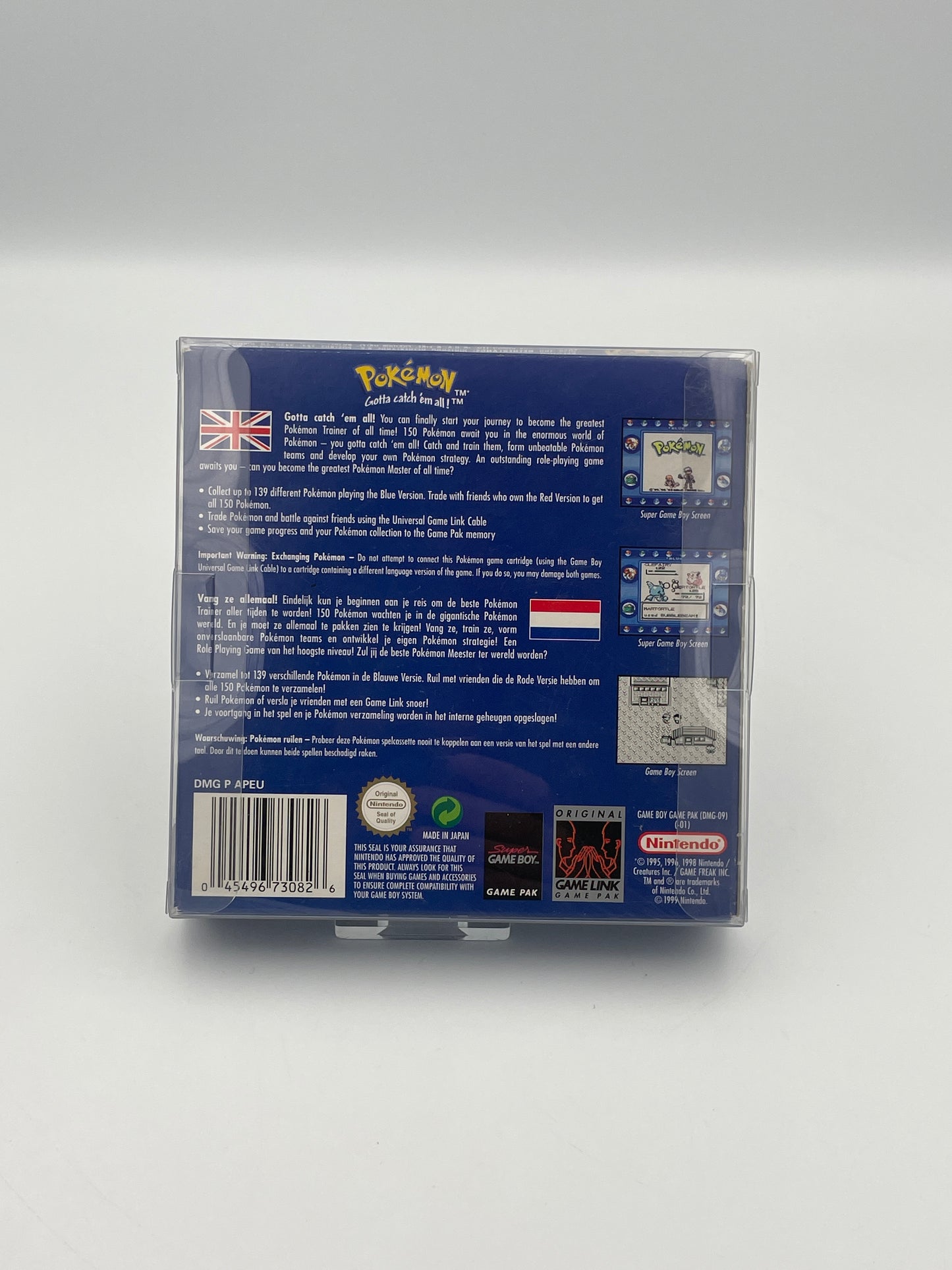 Back view of a Pokémon trading card game packaging on a white background