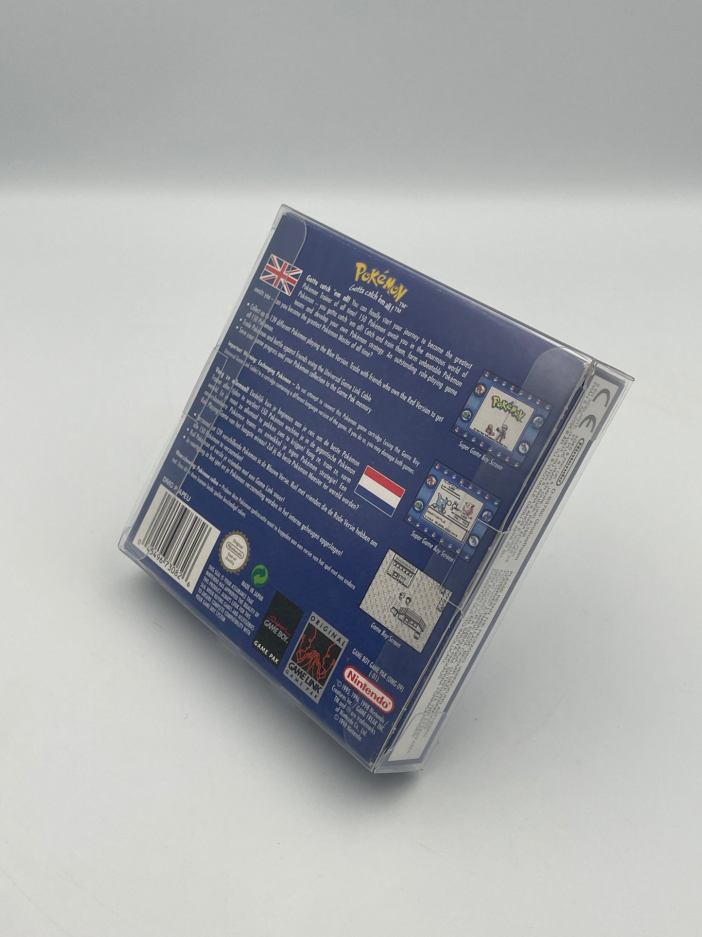 Back view of a Pokémon trading card game packaging on a white background