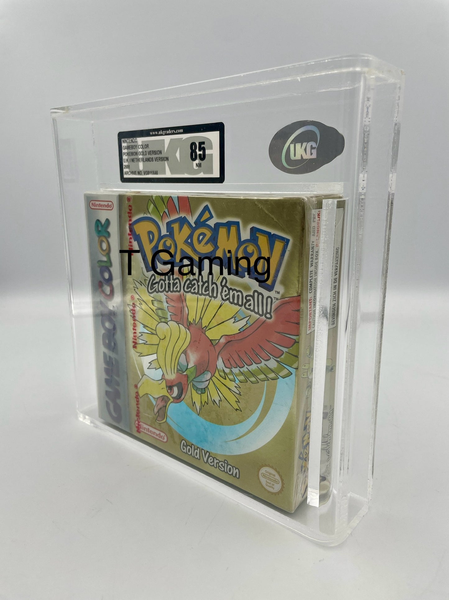 Pokémon Game Boy Color game cartridge in clear protective case with grading label