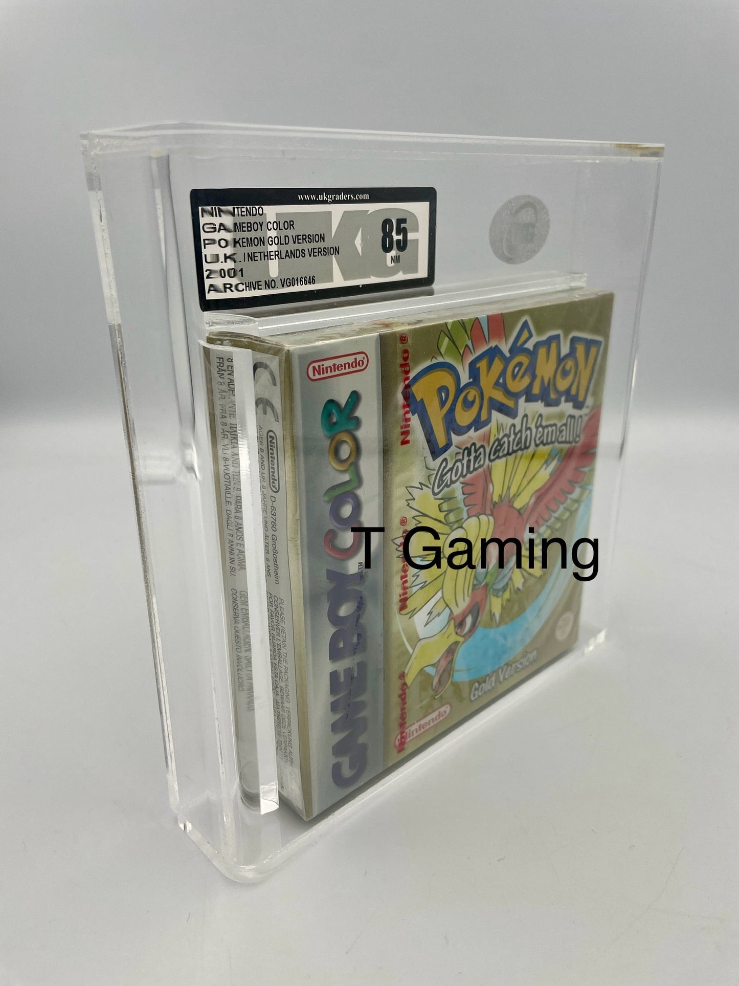 Pokémon Red and Blue Game Boy Color game case with a grading label on a white background