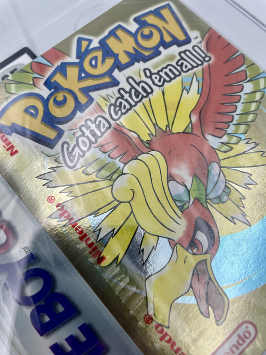 Pokémon trading card with a bird-like creature on a gold background