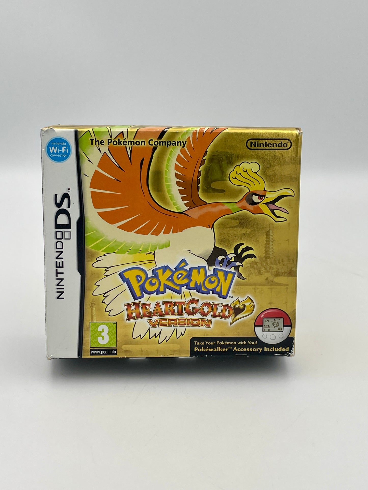 Pokémon HeartGold Version game case for Nintendo DS on a white background