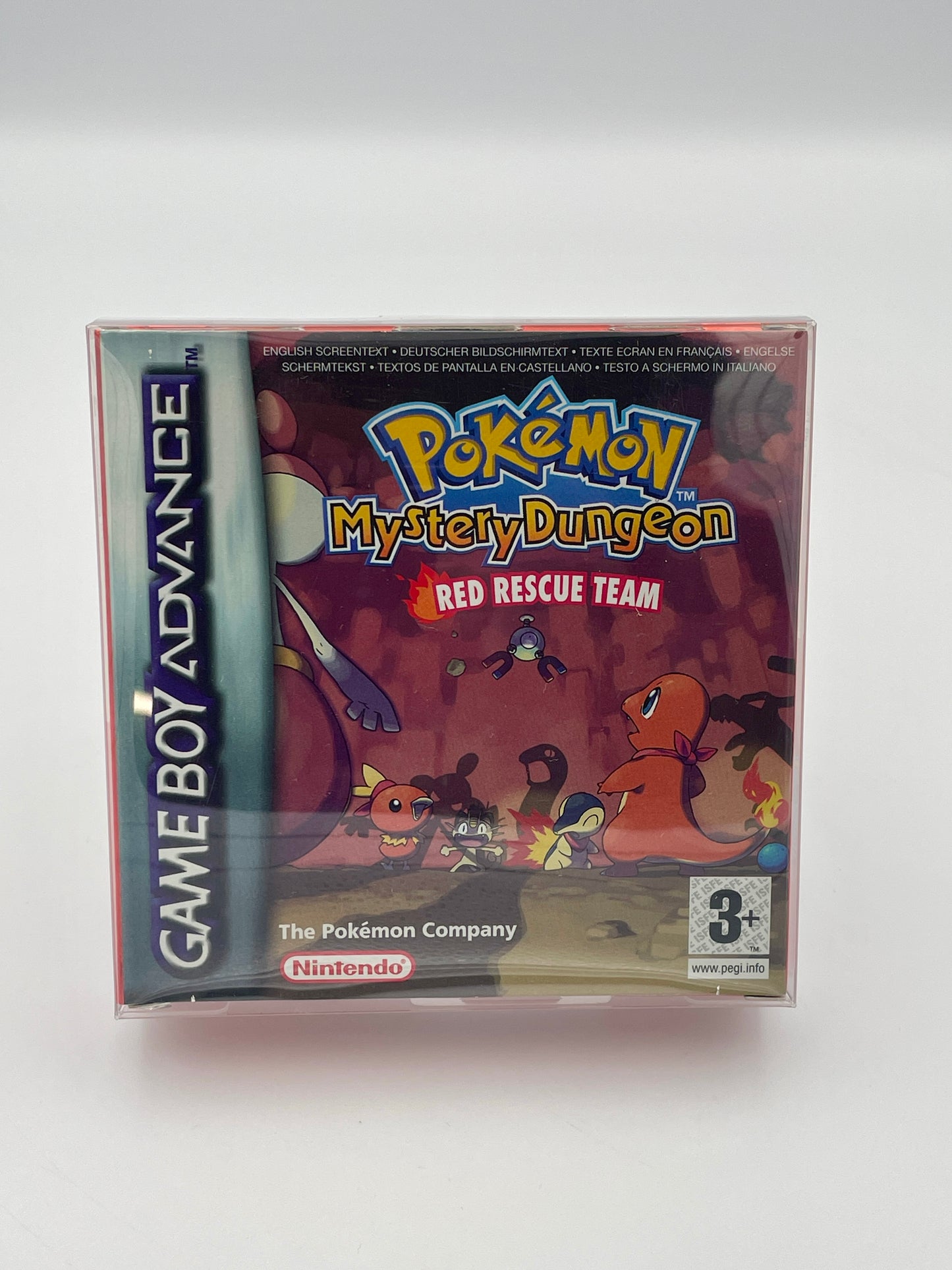 Pokémon Mystery Dungeon Red Rescue Team Game Boy Advance game case on a white background