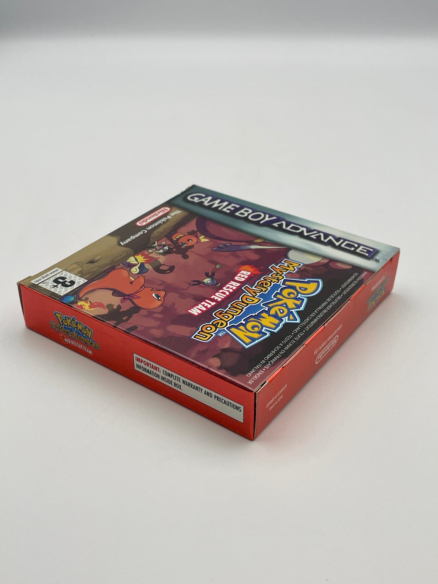 Pokémon Red and Blue Game Boy Advance game case on a white background