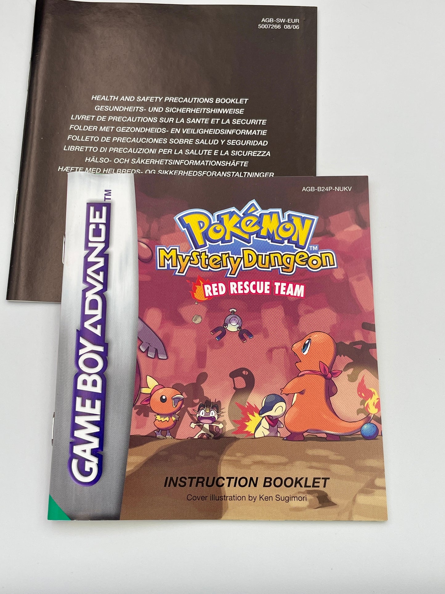 Game Boy Advance instruction booklet for 'Pokémon Mystery Dungeon: Red Rescue Team' on a white background