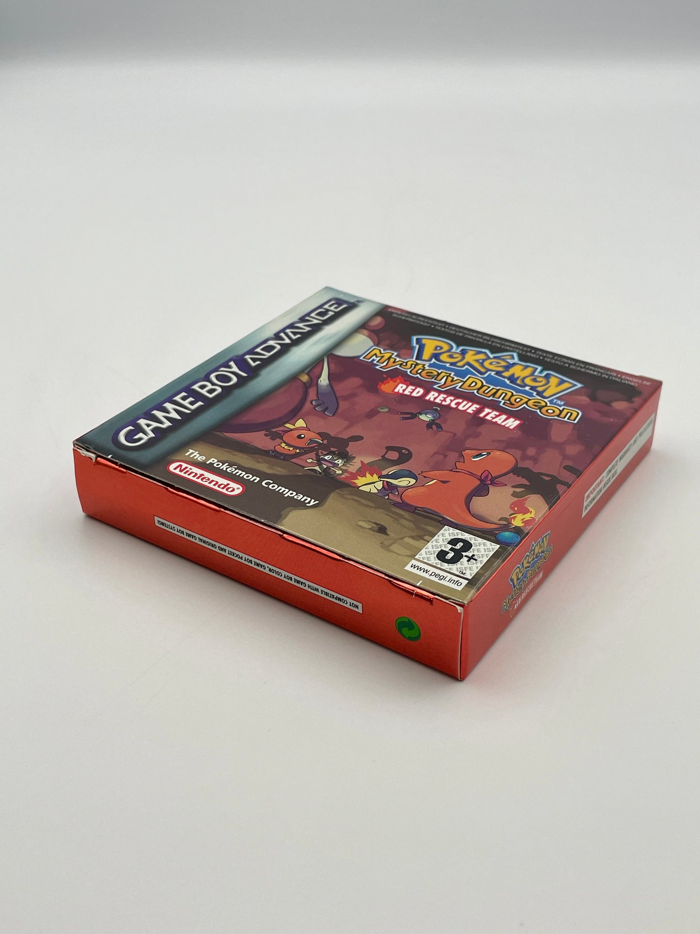 Pokémon Red and Blue Game Boy Advance game case on a white background