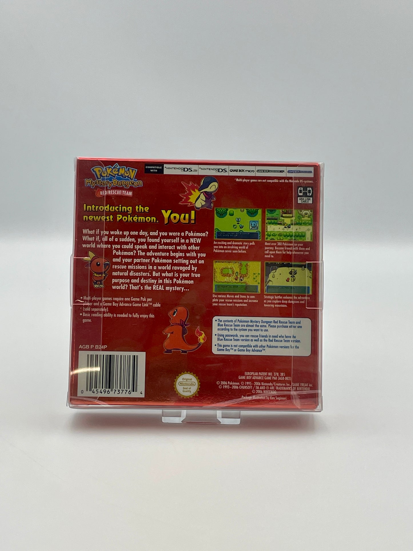 Back of a Pokémon trading card packaging with text and graphics.