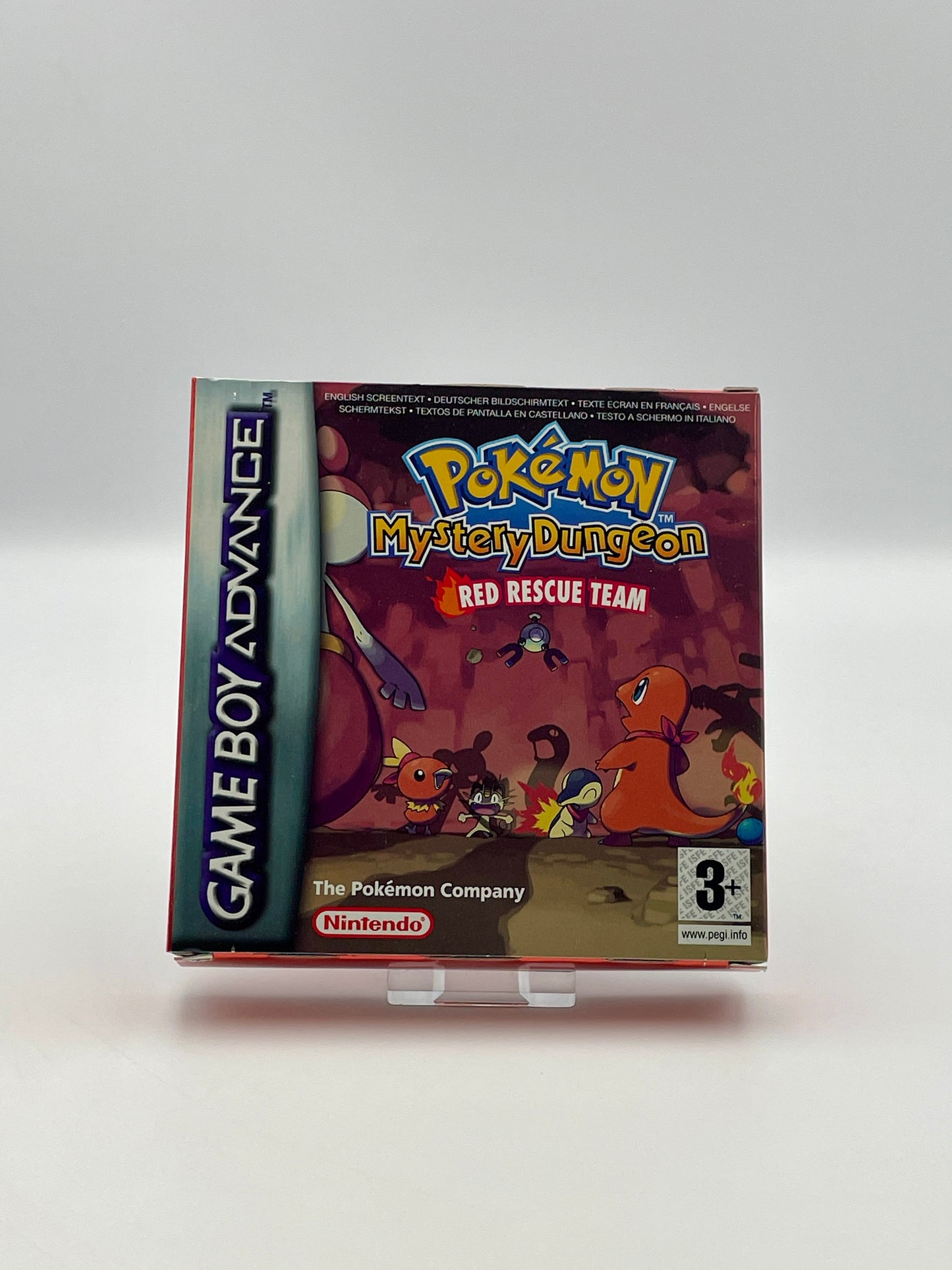 Pokémon Mystery Dungeon: Red Rescue Team Game Boy Advance packaging on a white background