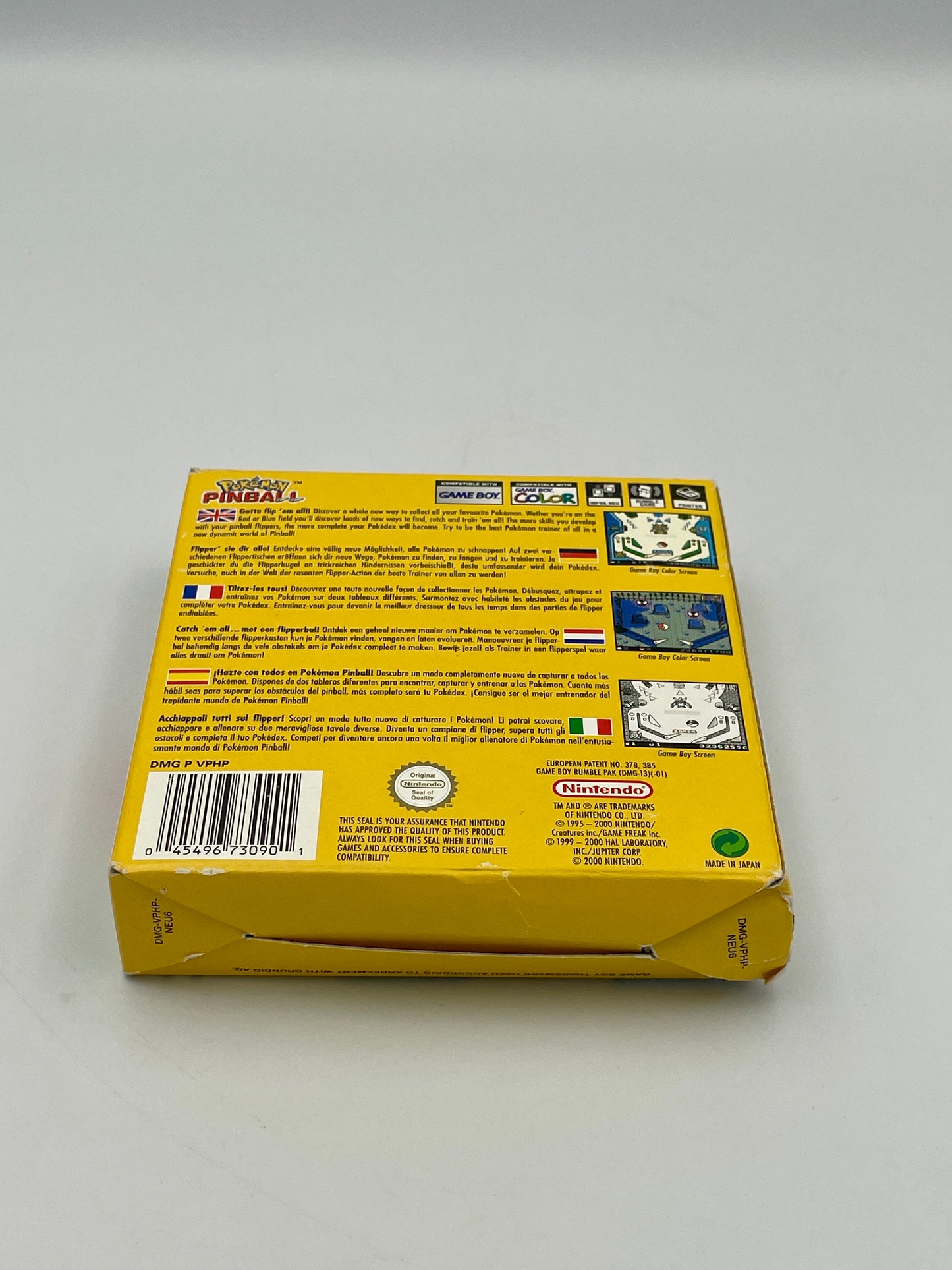 Yellow box with text and graphics on a gray background