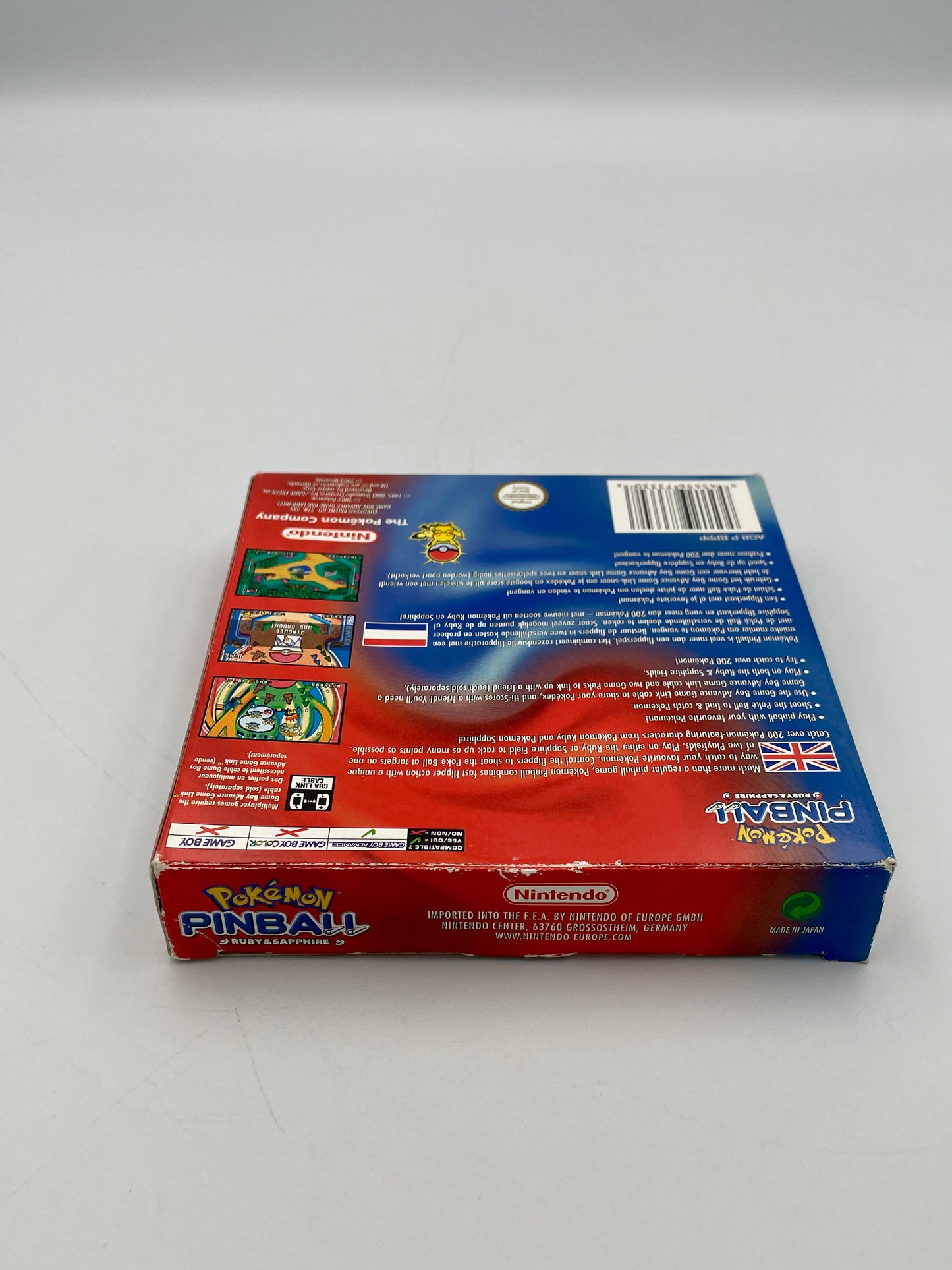 Pokémon Pinball game box on a white background