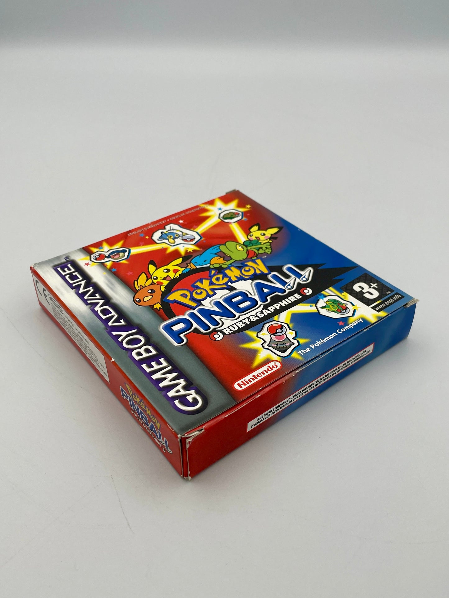 Pinball game cartridge box for Nintendo Game Boy on a white background