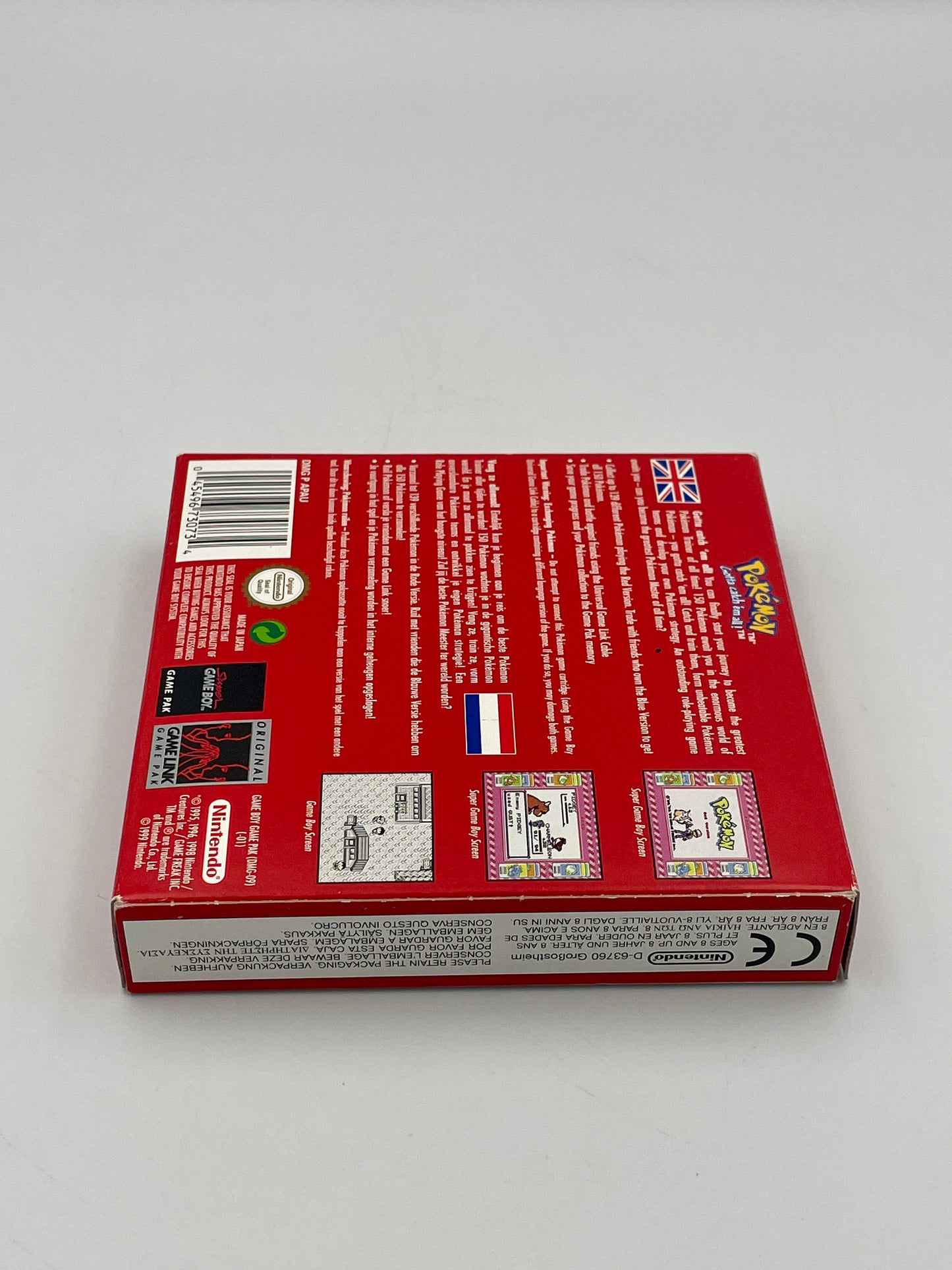 Red box with text and barcodes on a white background