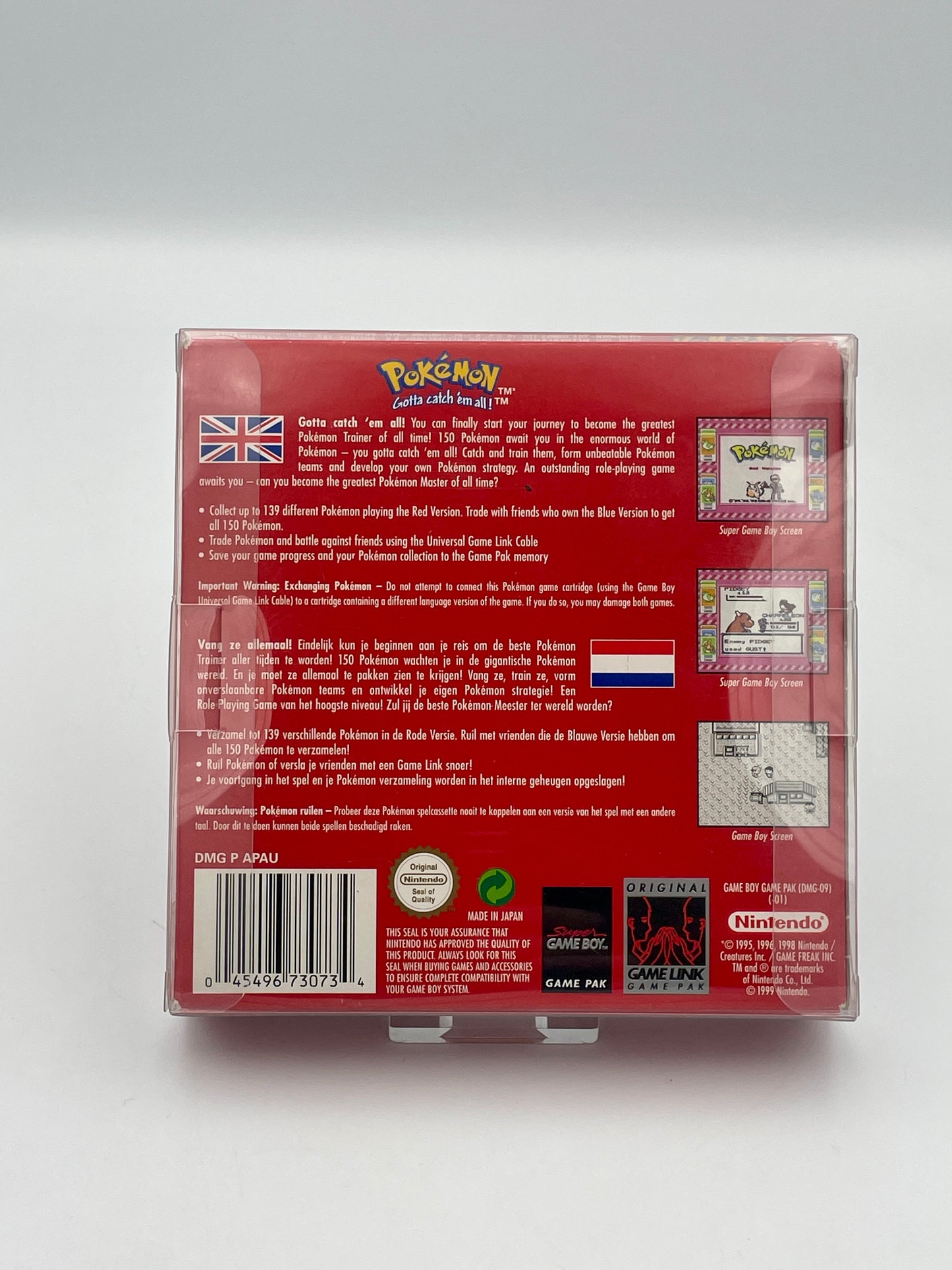 Back of a Pokémon trading card game packaging with text and logos.