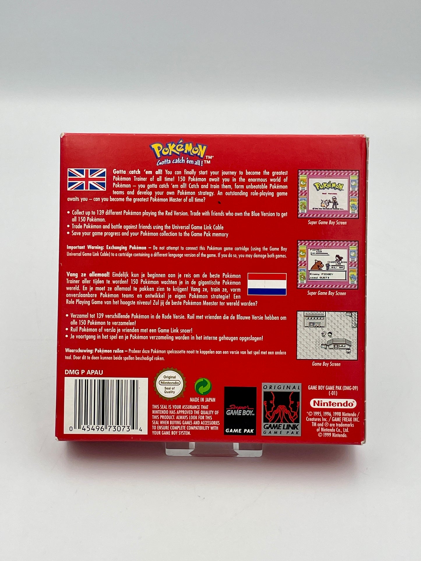 Back view of a Pokémon trading card game packaging with text and graphics.