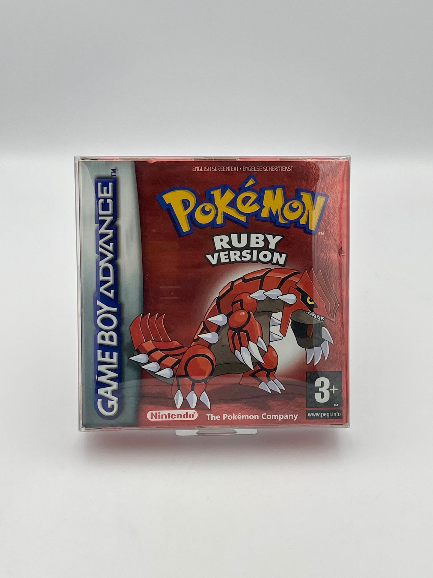 Pokémon Ruby Version Game Boy Advance packaging on a white background