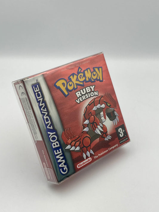 Pokémon Ruby Version Game Boy Advance game case on a white background