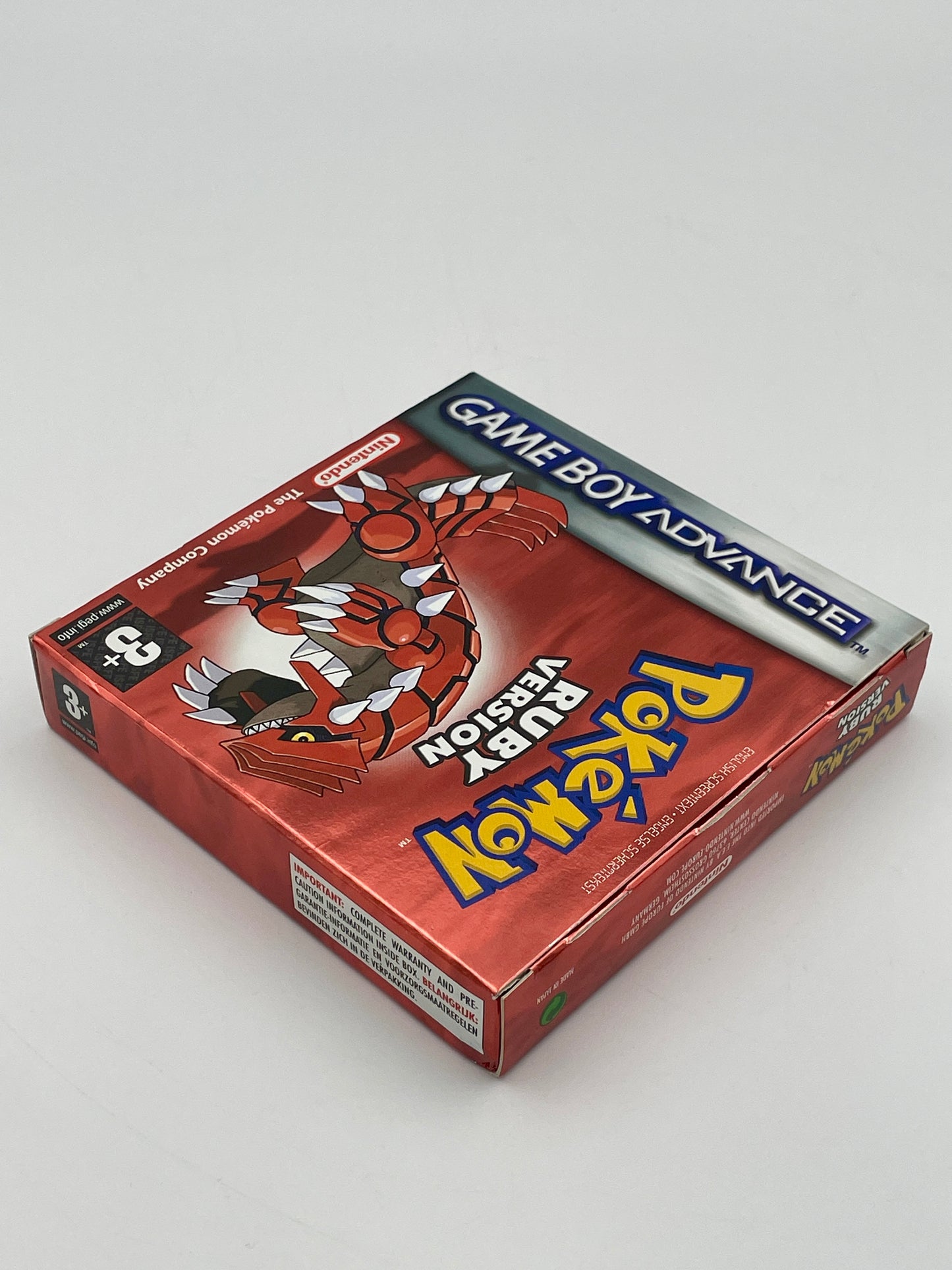 Pokémon Game Boy Advance Ruby packaging on a white background