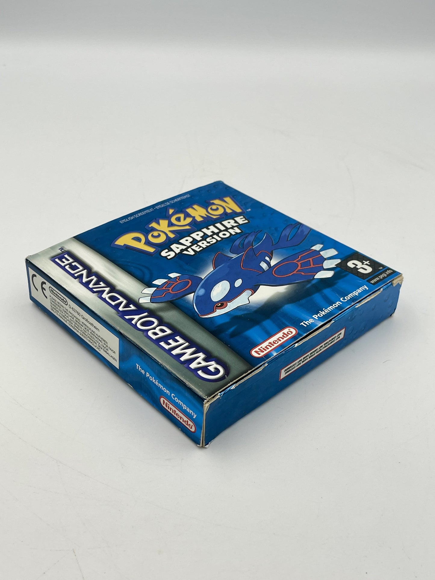Pokémon Sapphire Version Game Boy Advance packaging on a white background