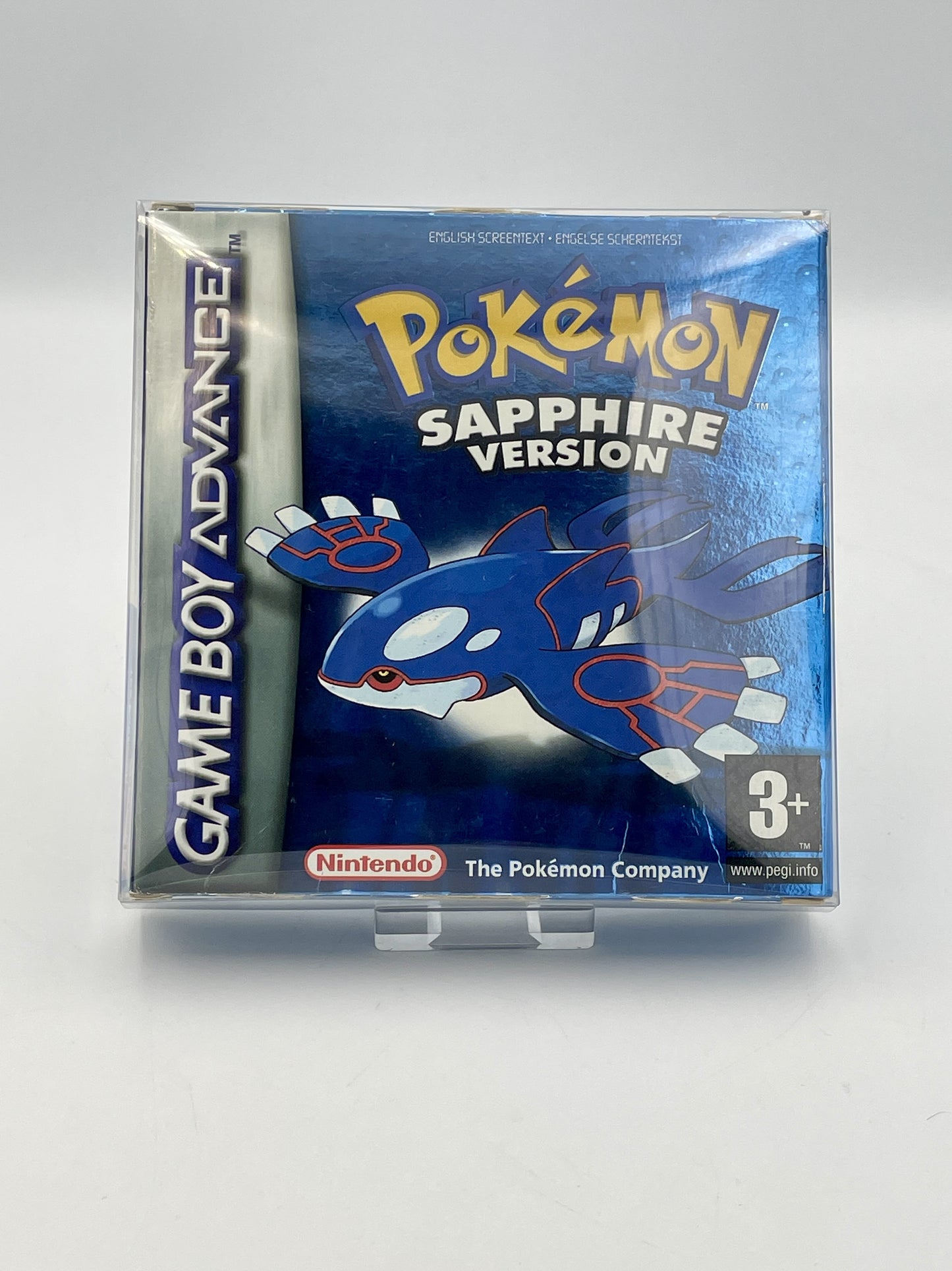 Pokémon Sapphire Version Game Boy Advance packaging on a white background