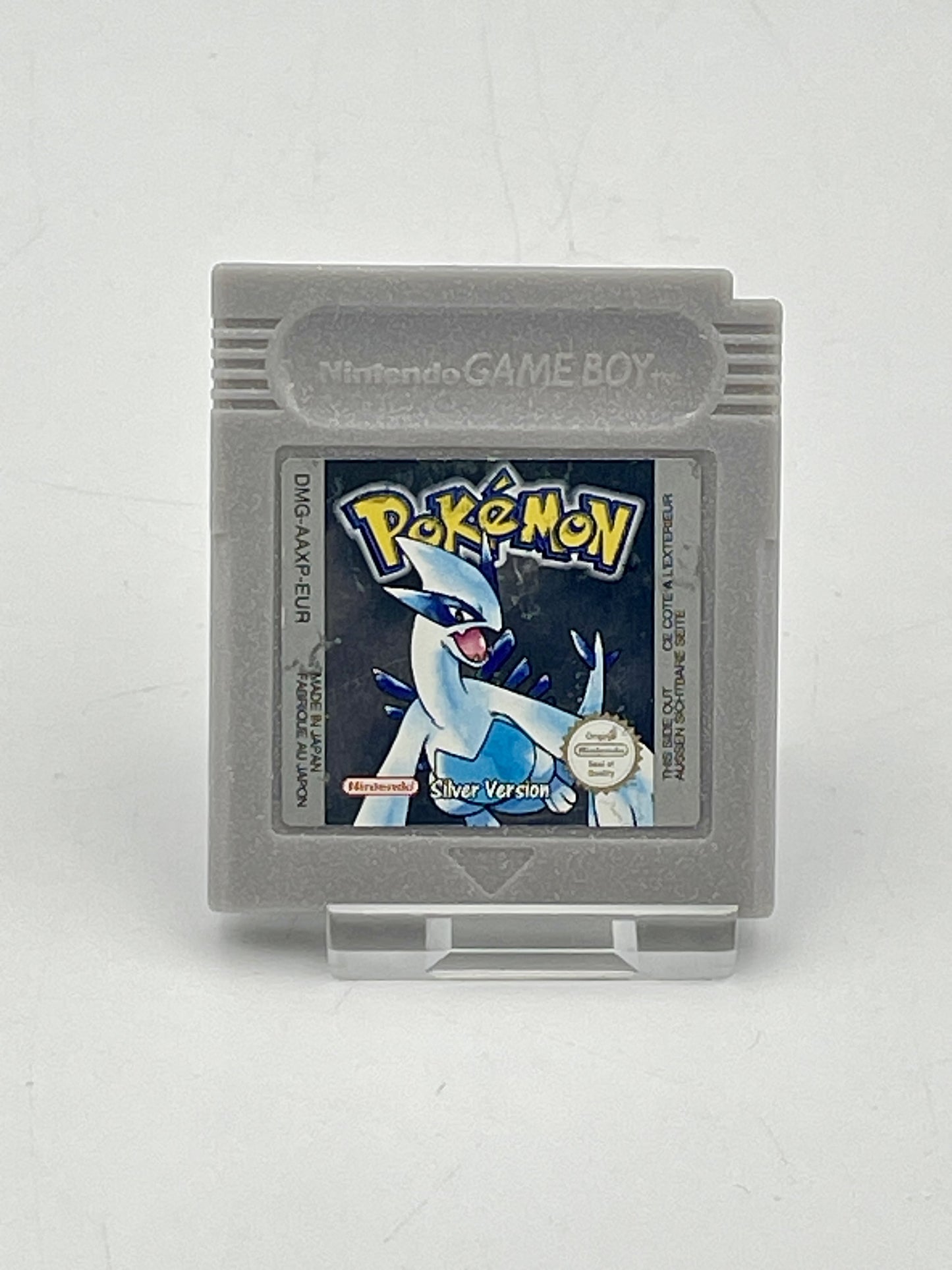 Pokémon Silver Version game cartridge for Nintendo Game Boy on a white background