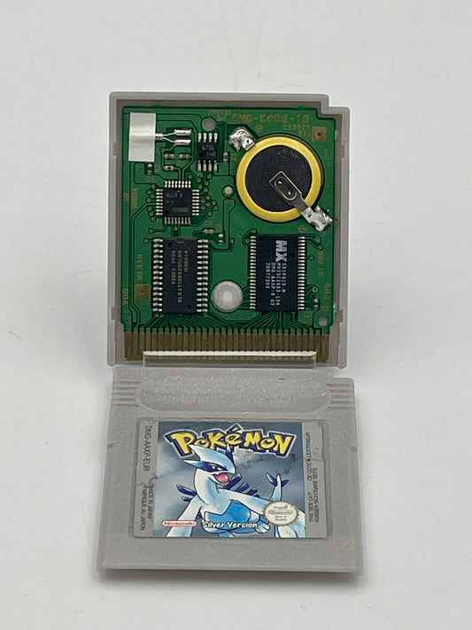 Game cartridge with electronic components on a white background