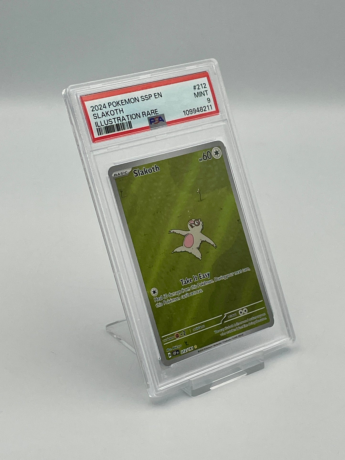 Slakoth #212 Illustration Rare – Surging Sparks – PSA 9